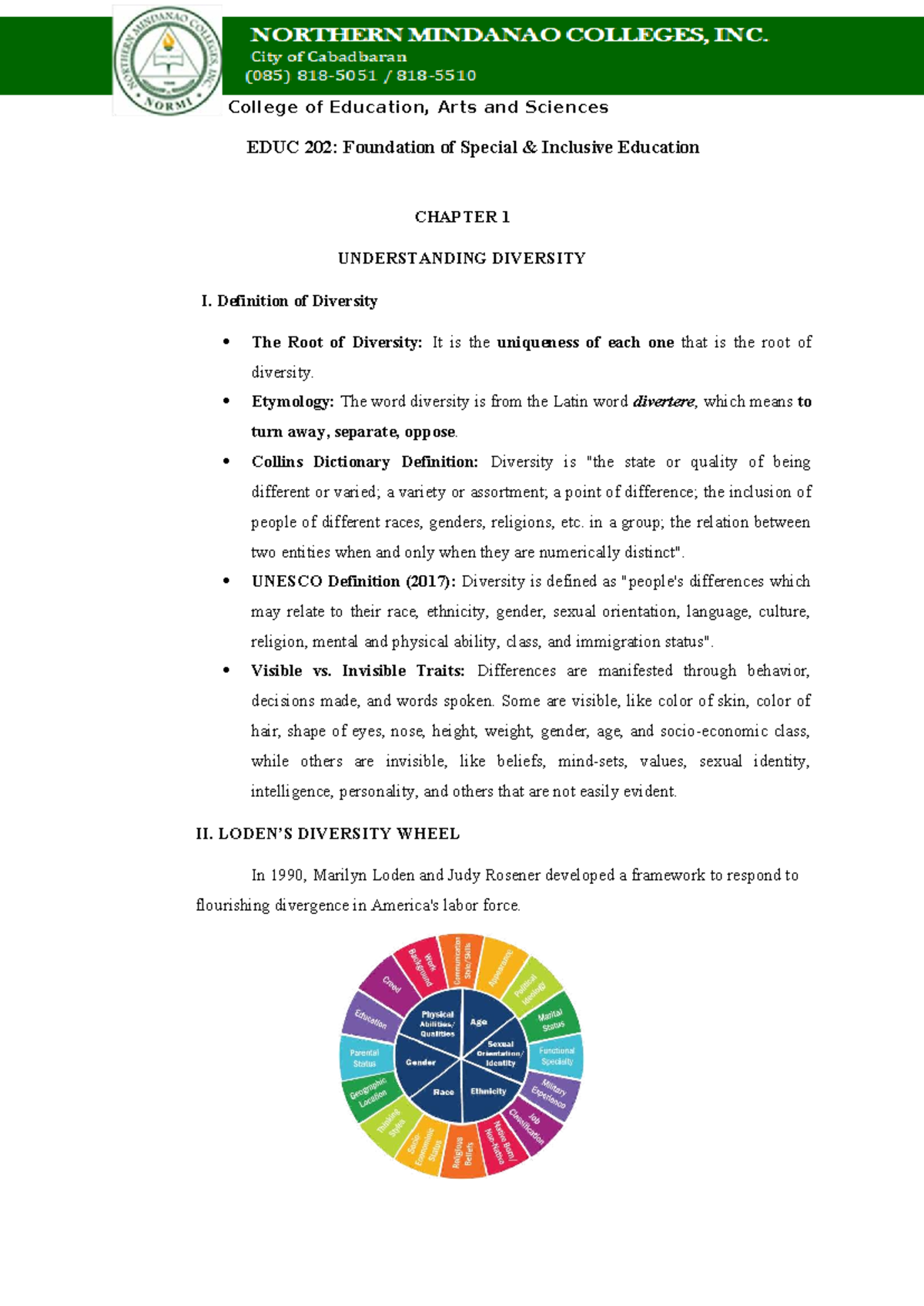 EDUC 202: Foundations of Special Inclusive Education - Chapter 1 ...