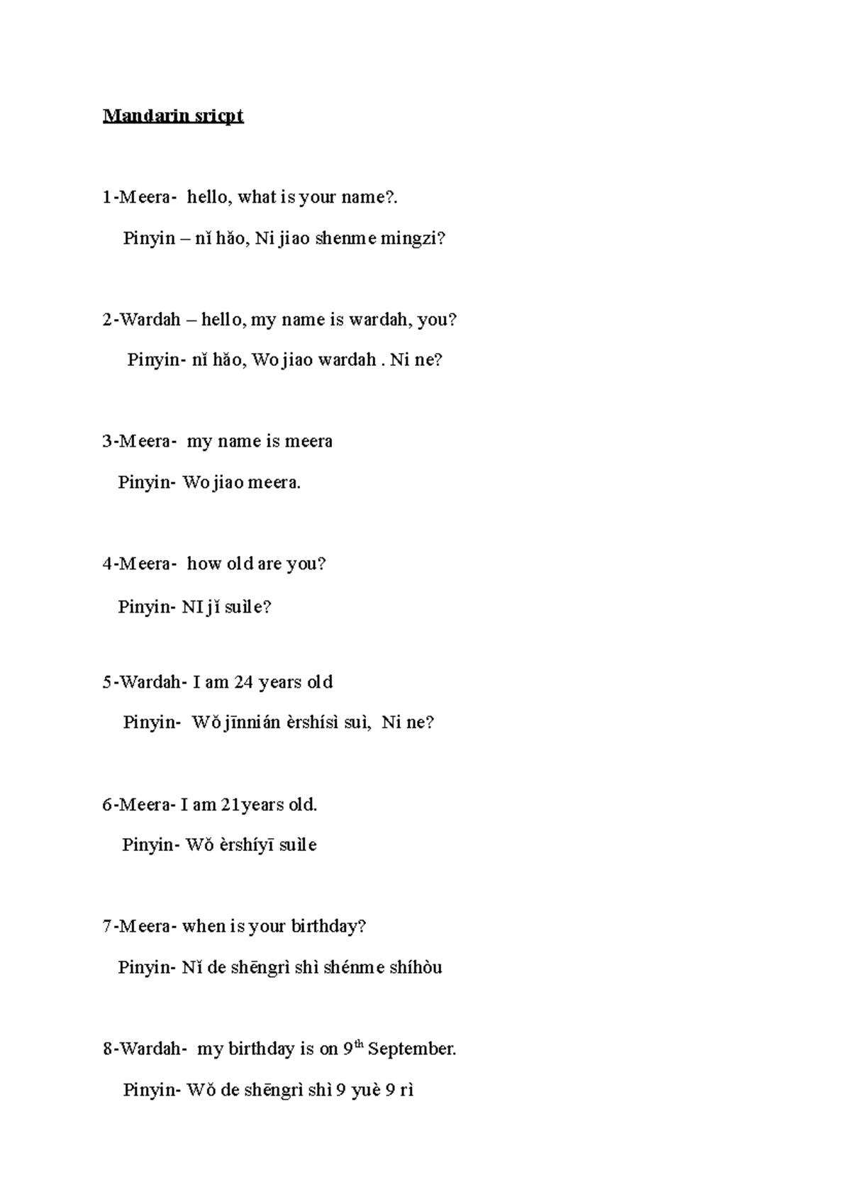 Mandarin sricpt copy copy - Mandarin sricpt 1-Meera- hello, what is ...