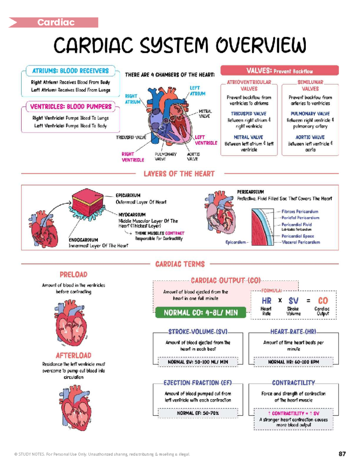 Cardiac Nursing Study Notes for Personal Use Only - Studocu