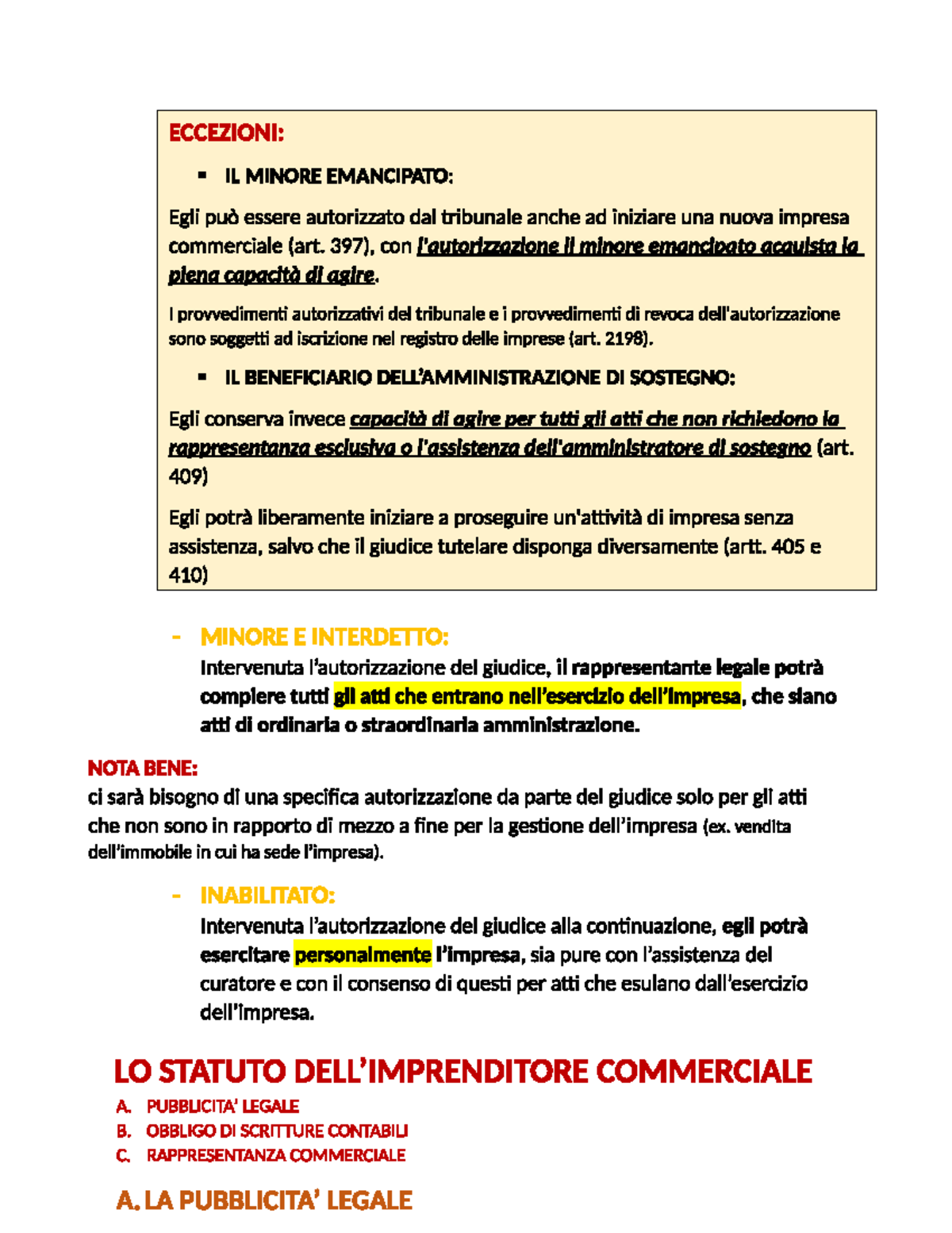 ECCZ 101: Statuto e Normative sul Minore Emancipato e Registro Imprese ...