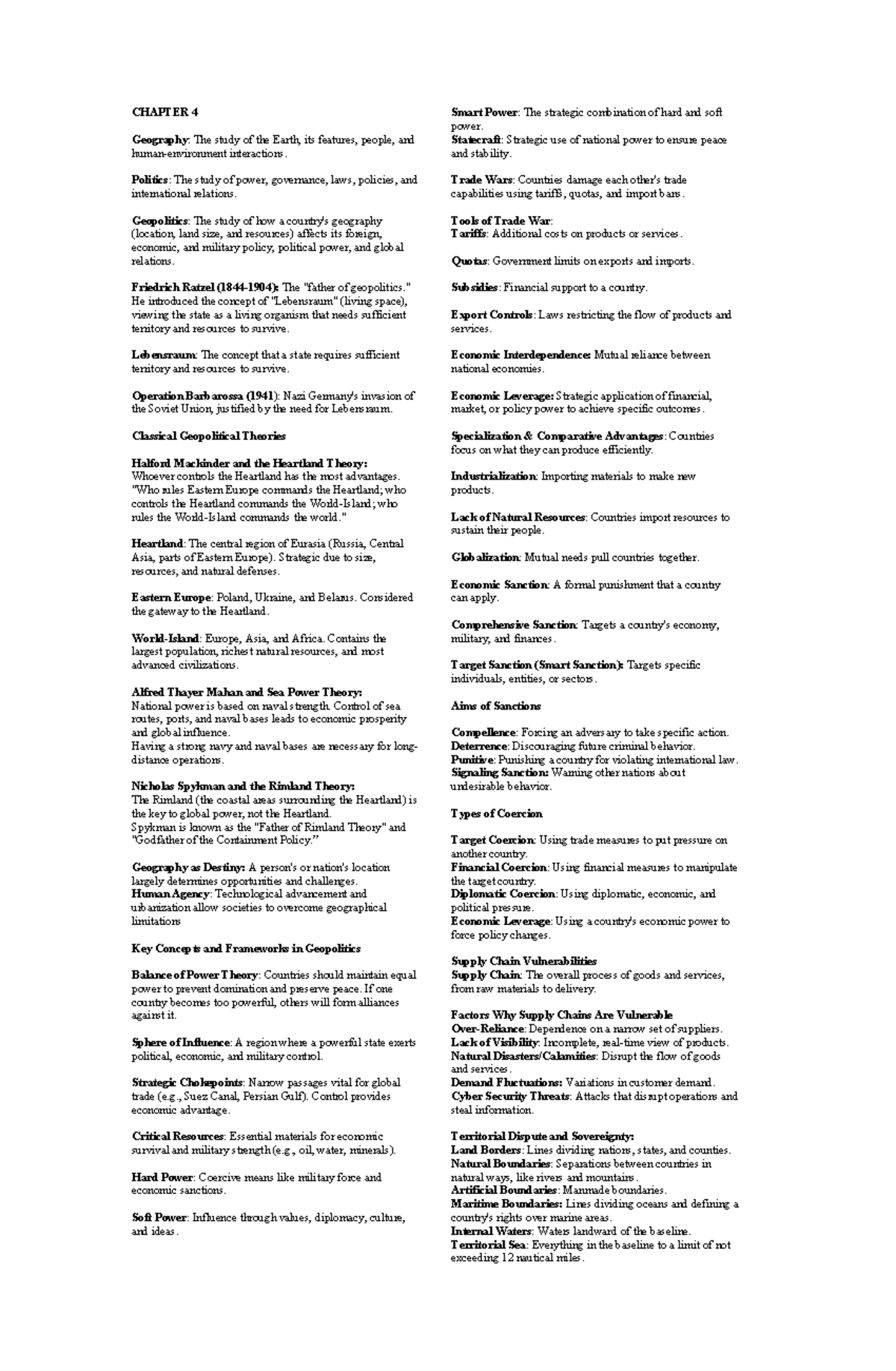 CHAPTER 4 & 6 Geopolitics and Poverty: Understanding Global Dynamics ...