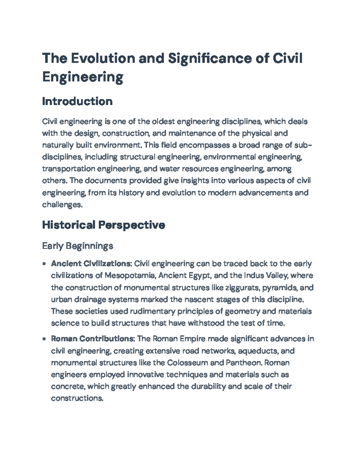 Evolution and Significance of Civil Engineering Throughout History ...