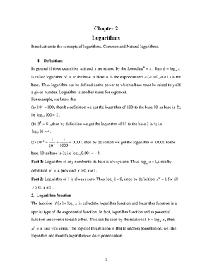 B03013 Chapter 2 Exponent AND Logarithms 0 - 7/29/2020 B02005 – Chapter ...