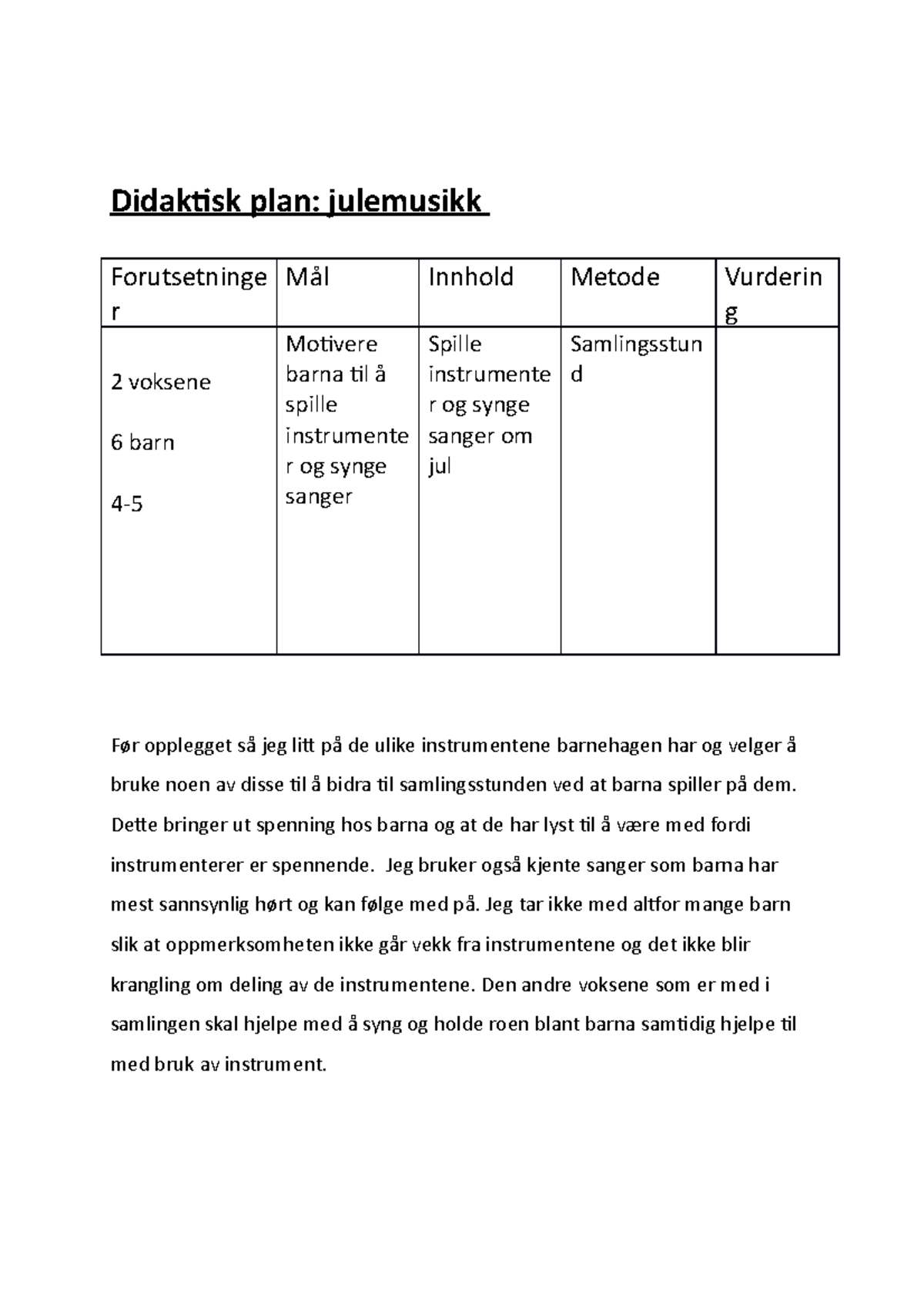 didaktisk-plan-for-julemusikk-i-barnehage-2023-studocu