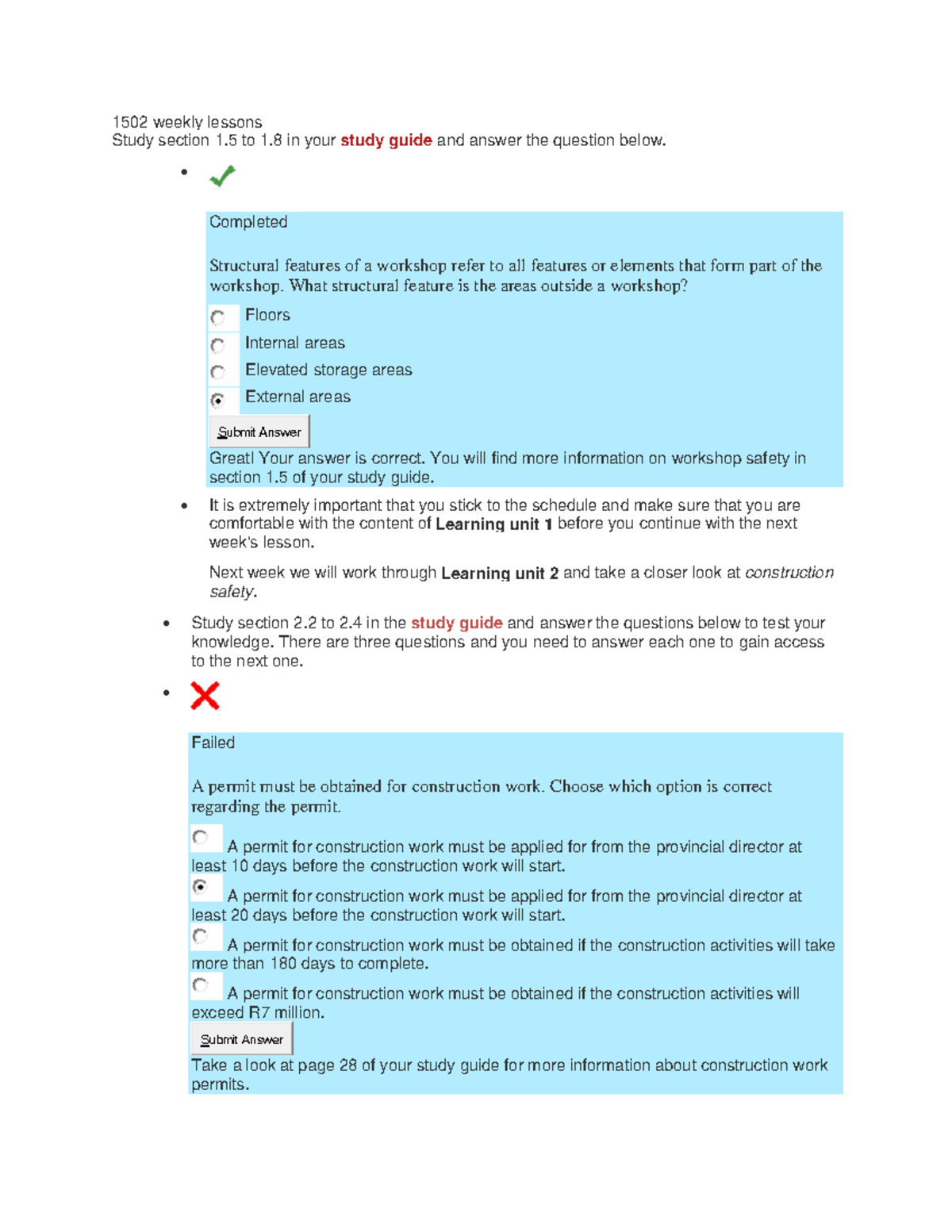 1502 Weekly Lessons: Notes on Learning Units 1-6 - Studocu