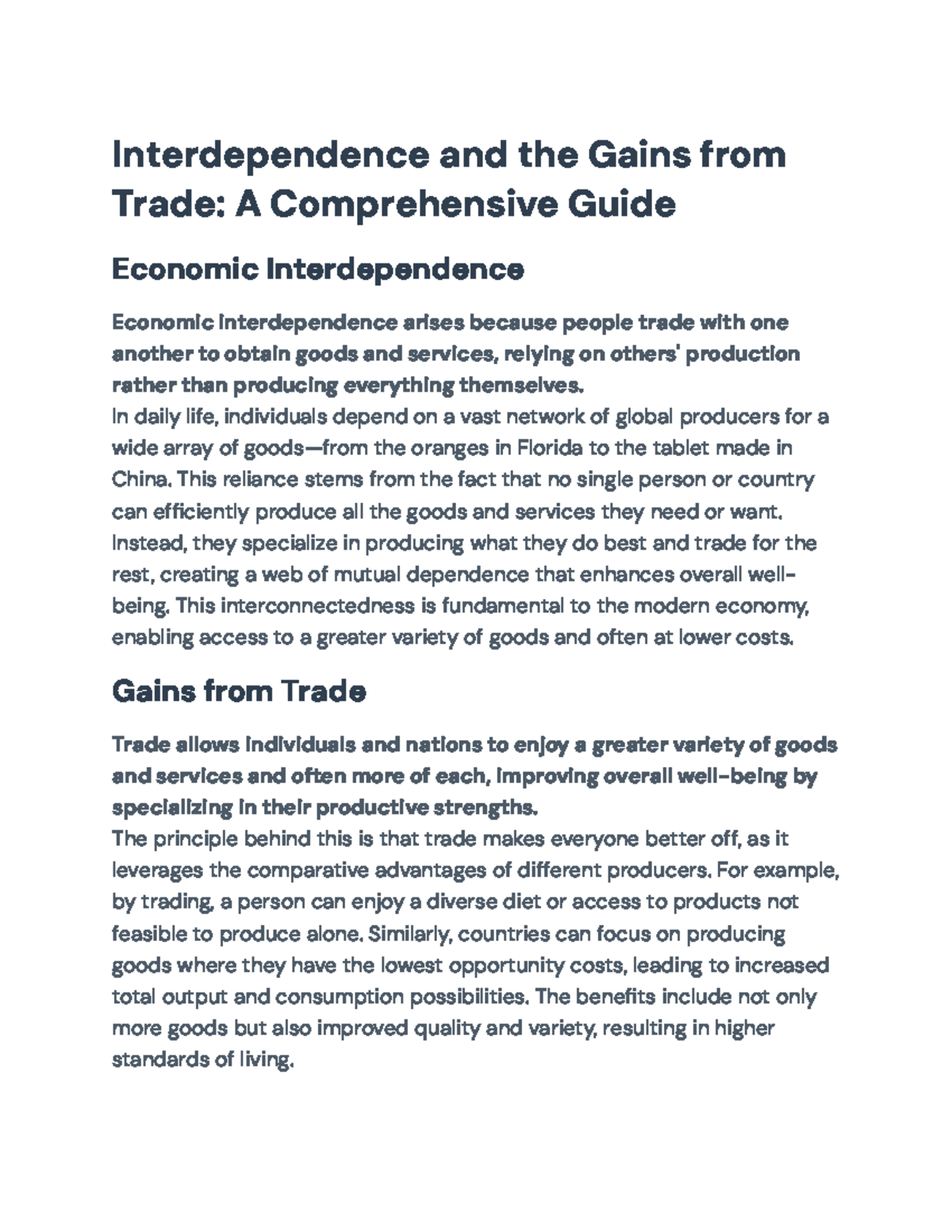 ECO 101: Economic Interdependence & Trade - A Comprehensive Overview ...