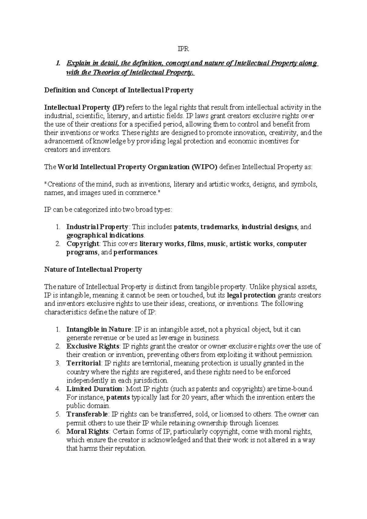 IPR - Intellectual Property: Definition, Nature, and Theories Explained ...