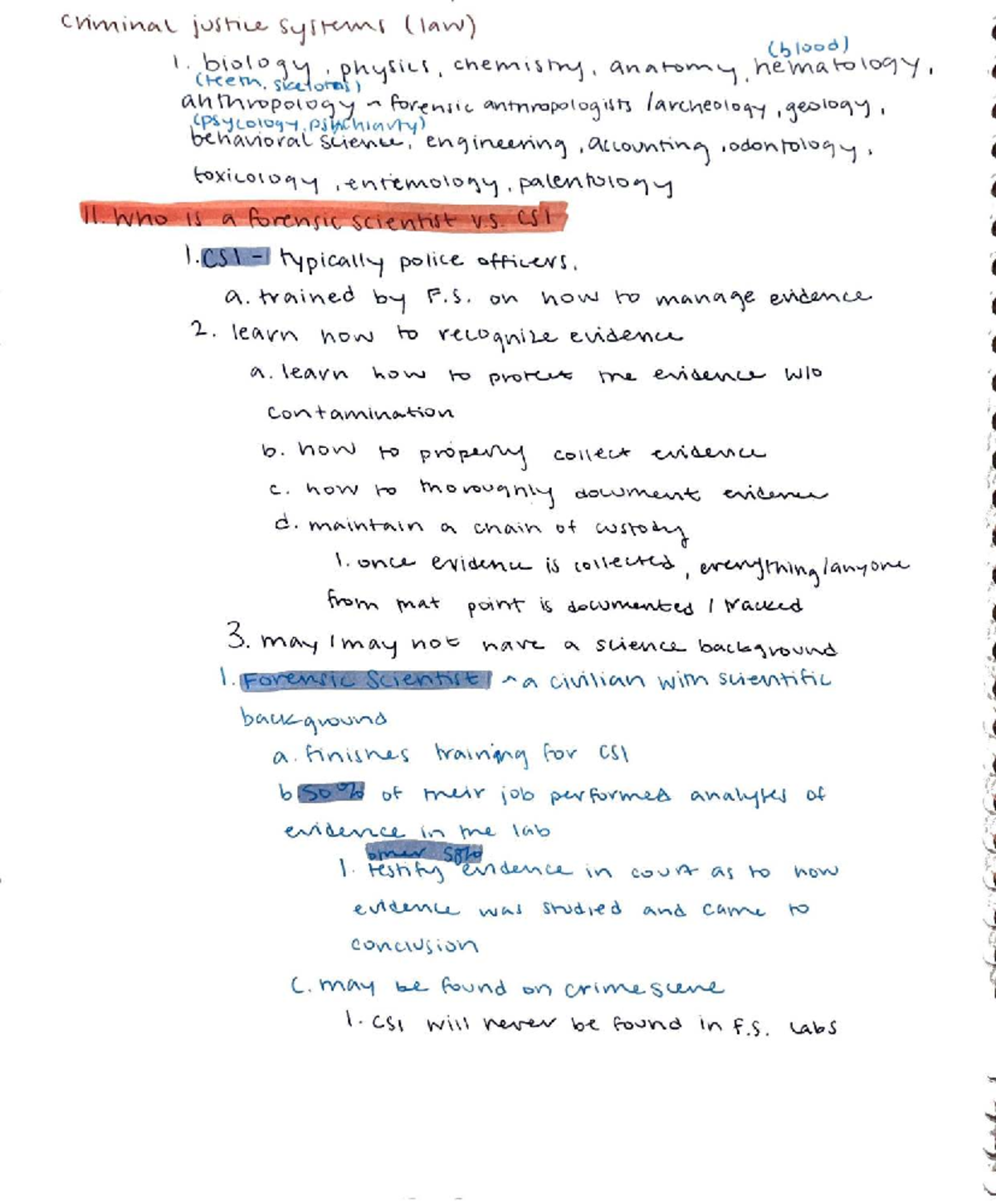 Comprehensive Study Guide on Forensic Science and Criminal Justice (LAW ...