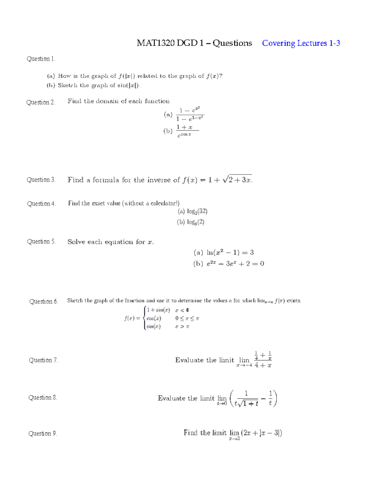MAT 1320 DGD 1 - 2024/2025 - (a) How is the graph of J(lxl) related to ...