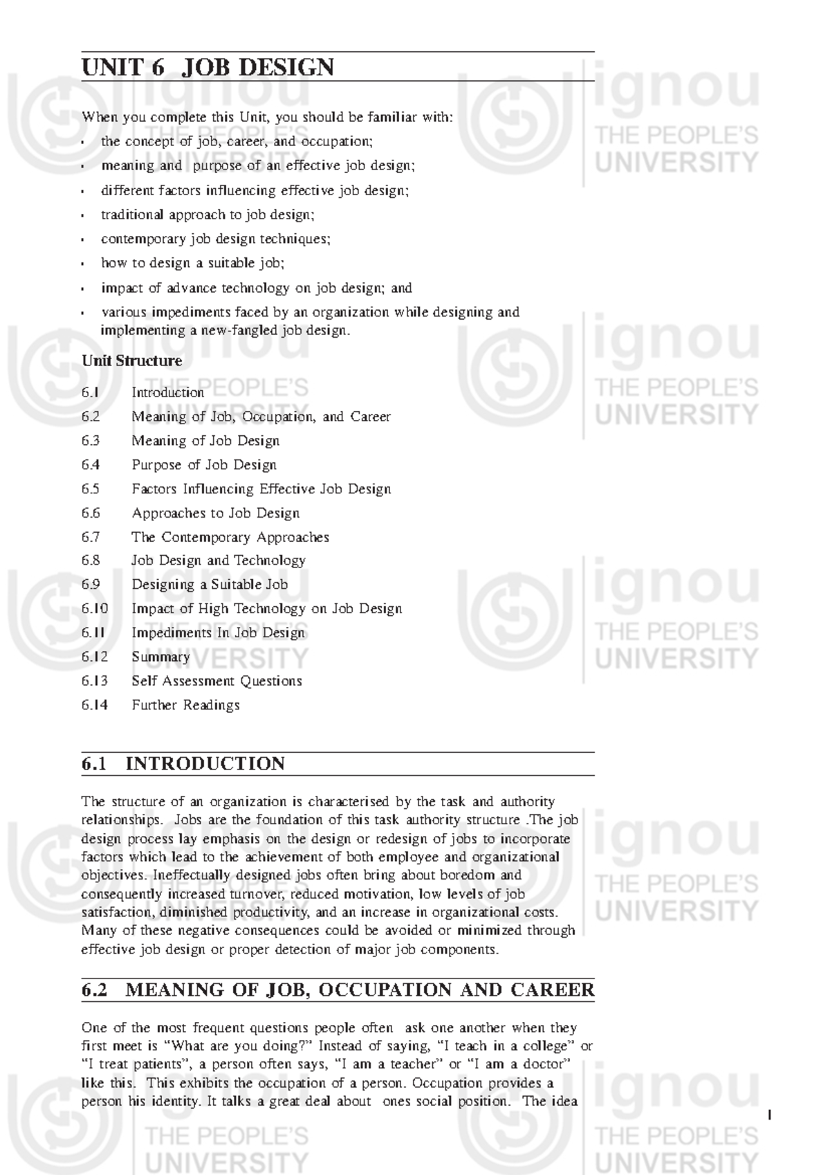 Unit 6: Job Design - Understanding Concepts, Approaches, and Impacts ...