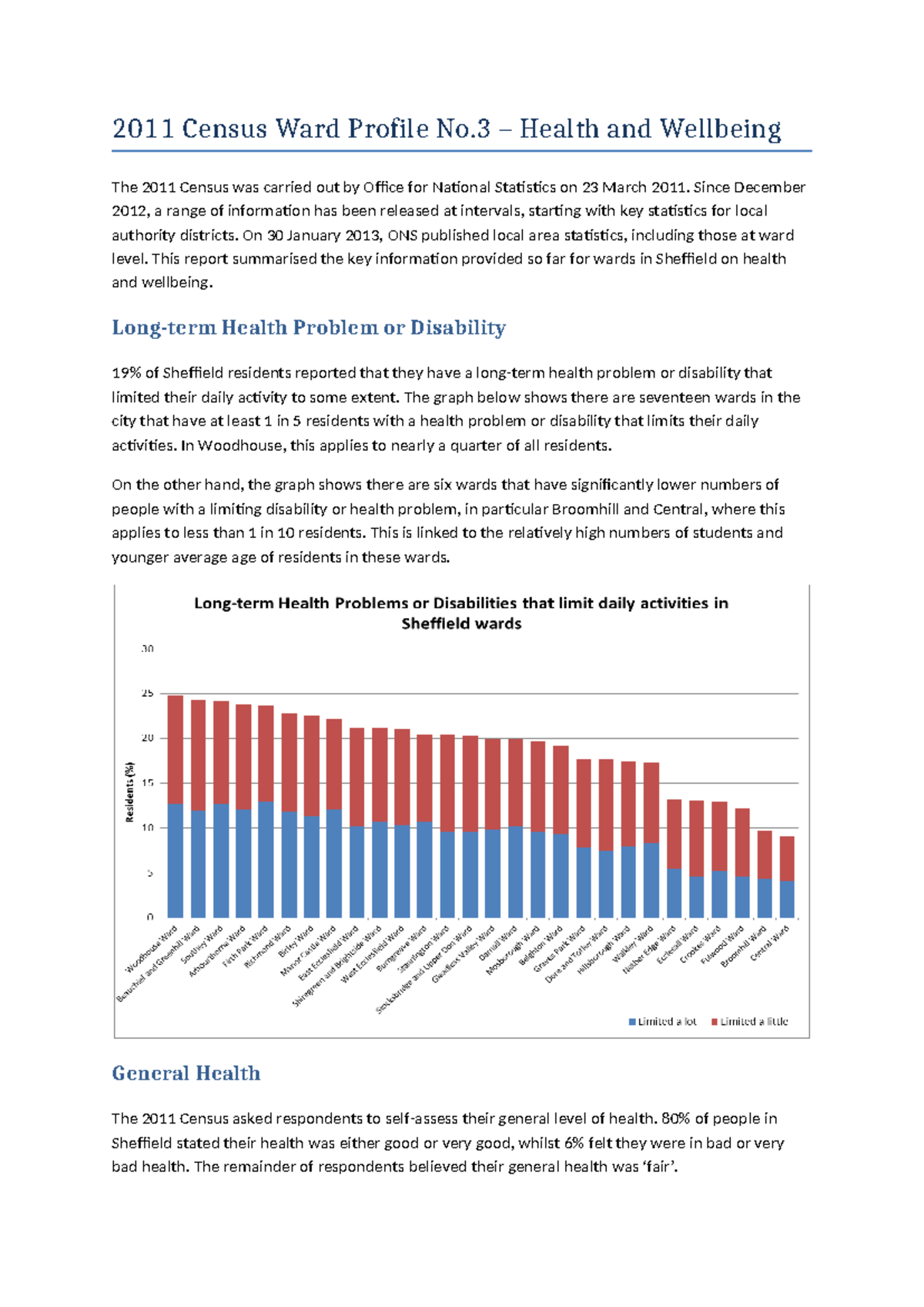 Census Ward Profile No.3: Health & Wellbeing Insights - Studocu