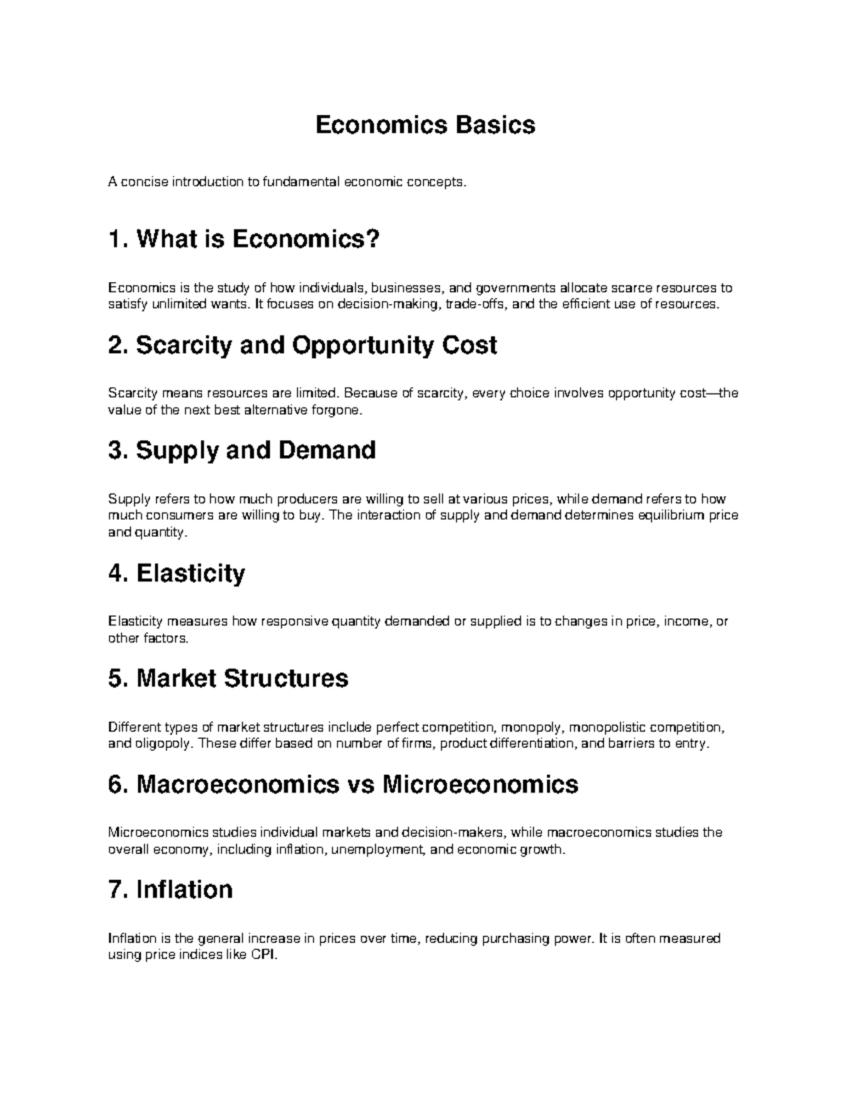 Economics Basics: A Concise Intro to Key Concepts - Studocu