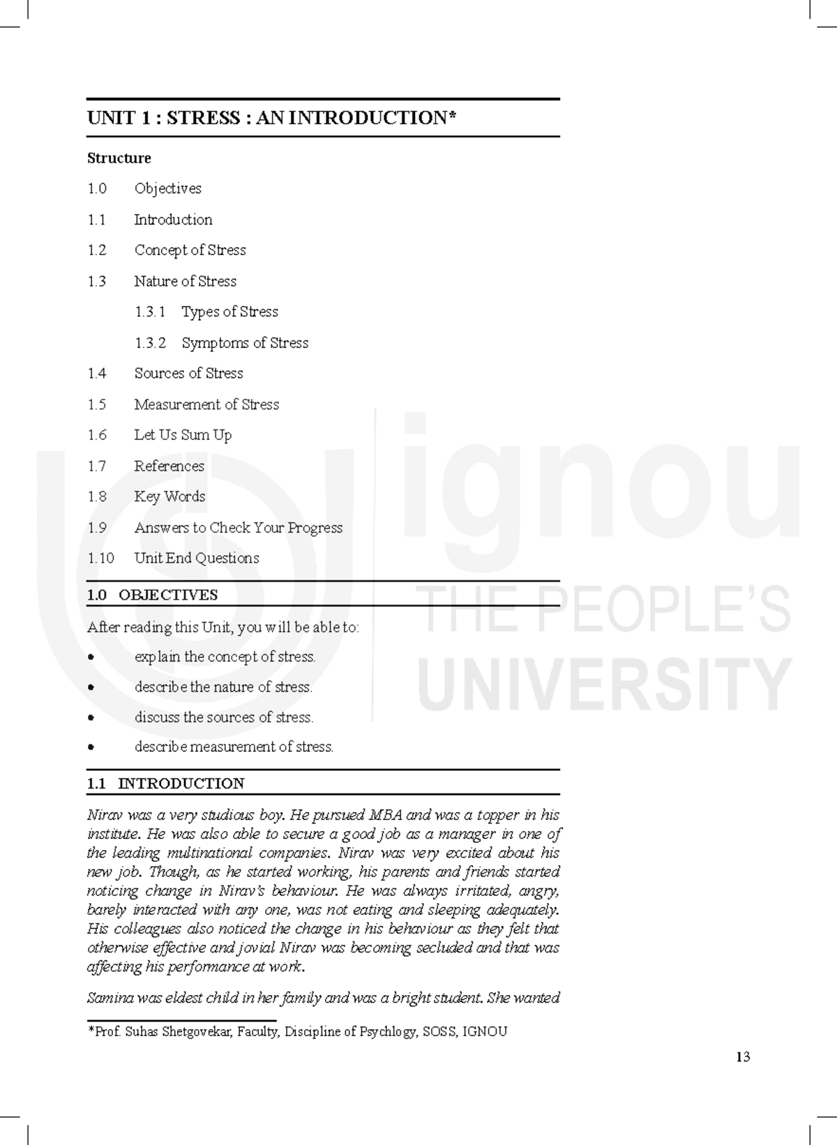 Unit 1: Understanding Stress - Concepts, Types, and Sources - Studocu