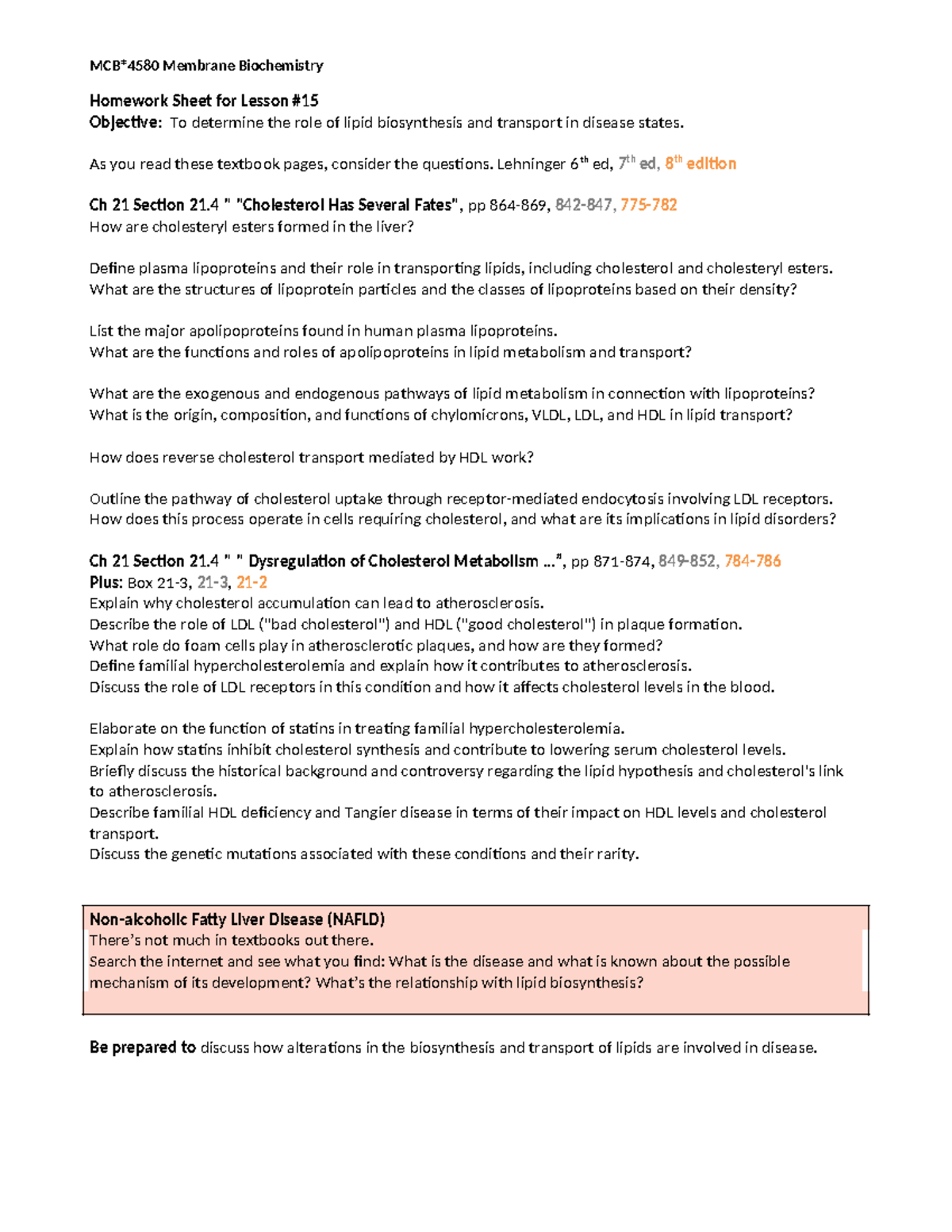 4580 Homework Sheet for lesson #15 - Homework Sheet for Lesson ...