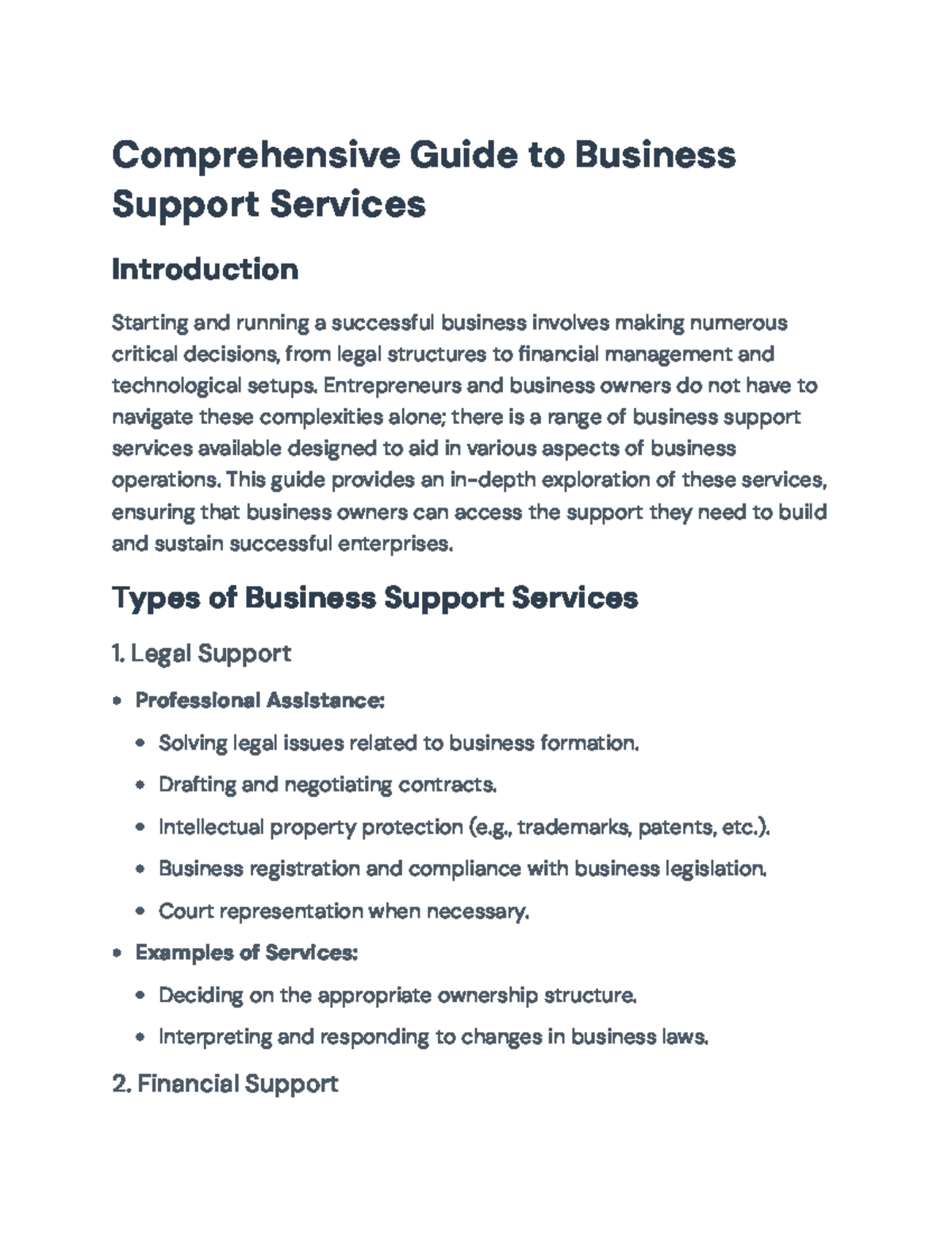 Comprehensive Guide to Business Support Services for Entrepreneurs ...