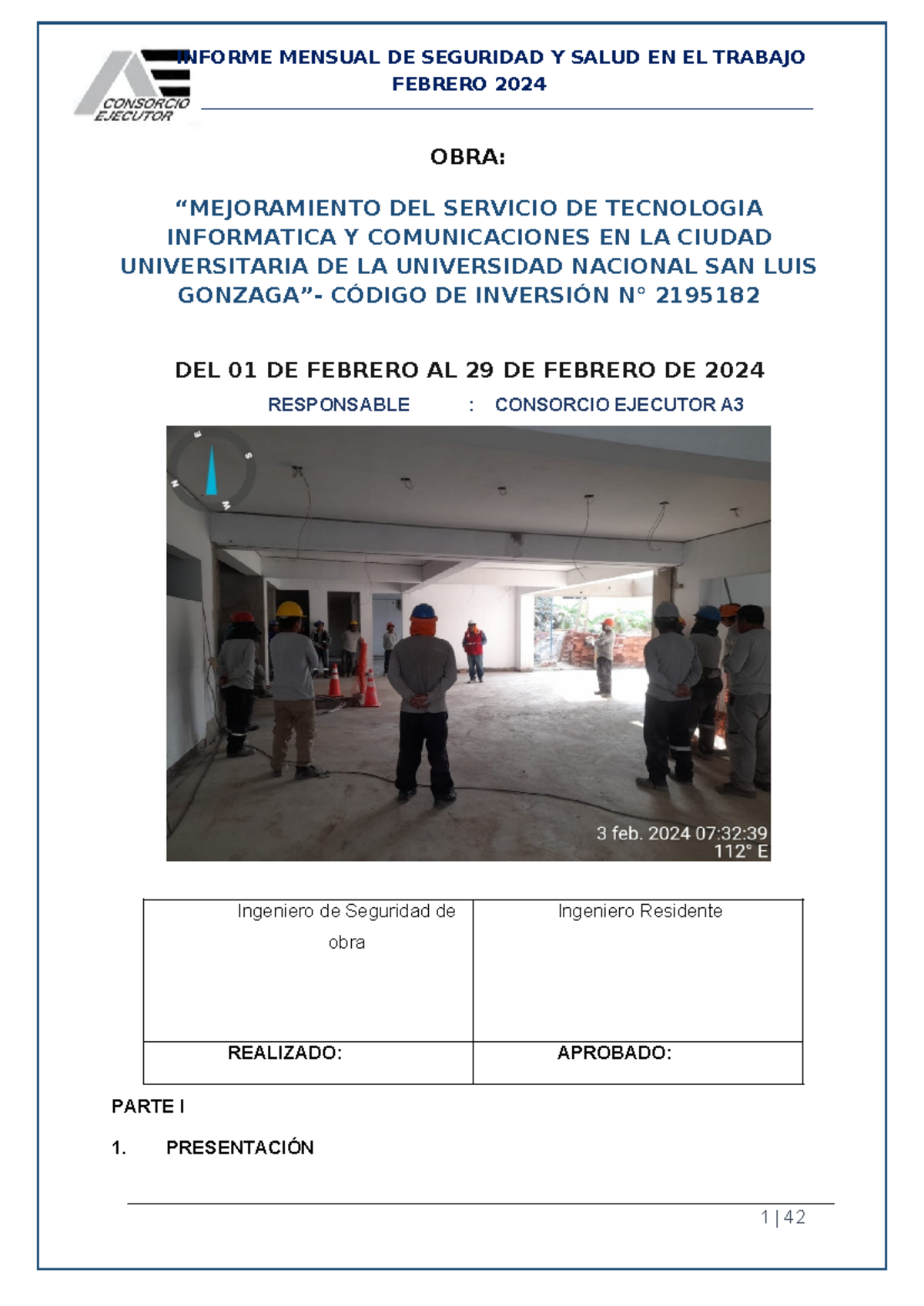 Informe Mensual de Seguridad y Salud en el Trabajo - TIC Feb 2024 - Studocu