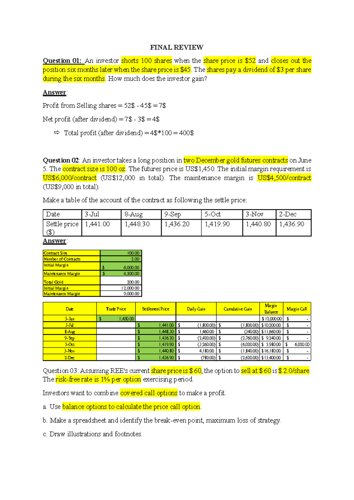 FIN 301: Final Review on Financial Risk Management Concepts - Studocu