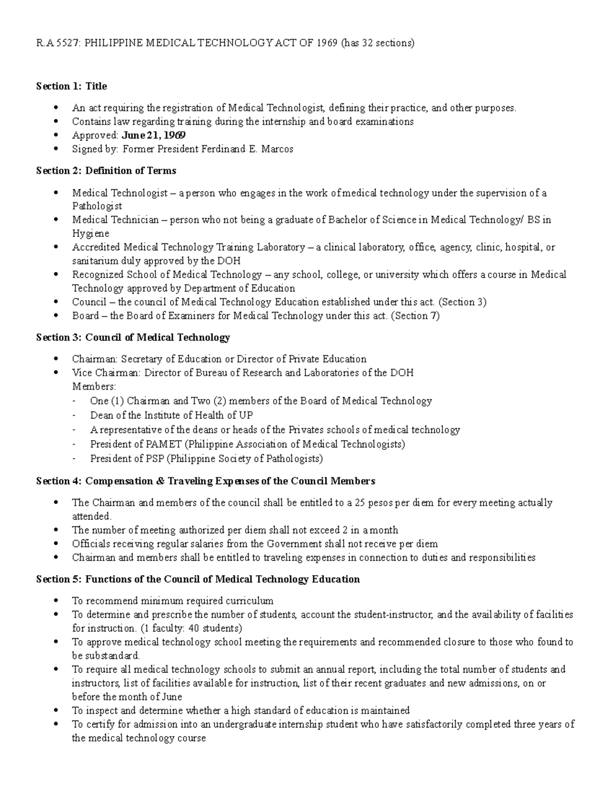 MTLB Prelims Lesson 2 - NOTES FOR MEDTECH LAWS AND BIOETHICS - R 5527 ...