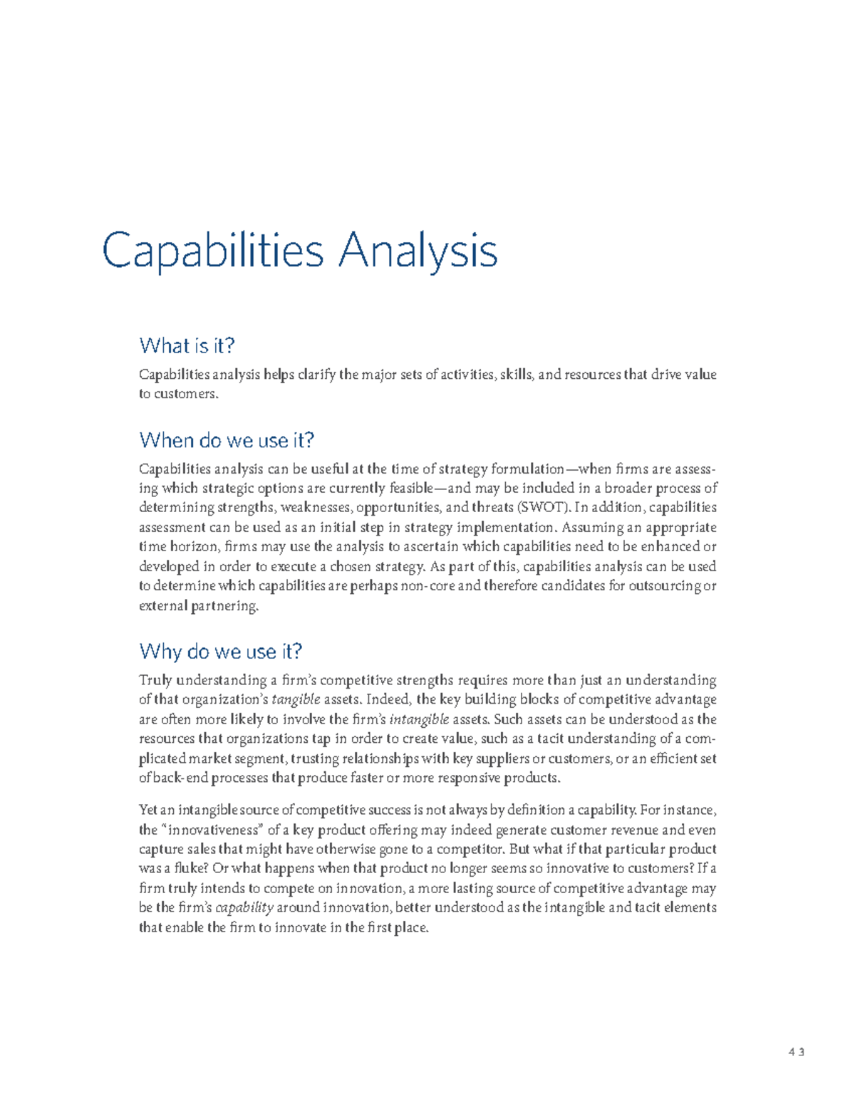 Capabilities Analysis: Understanding Competitive Advantage and Value ...