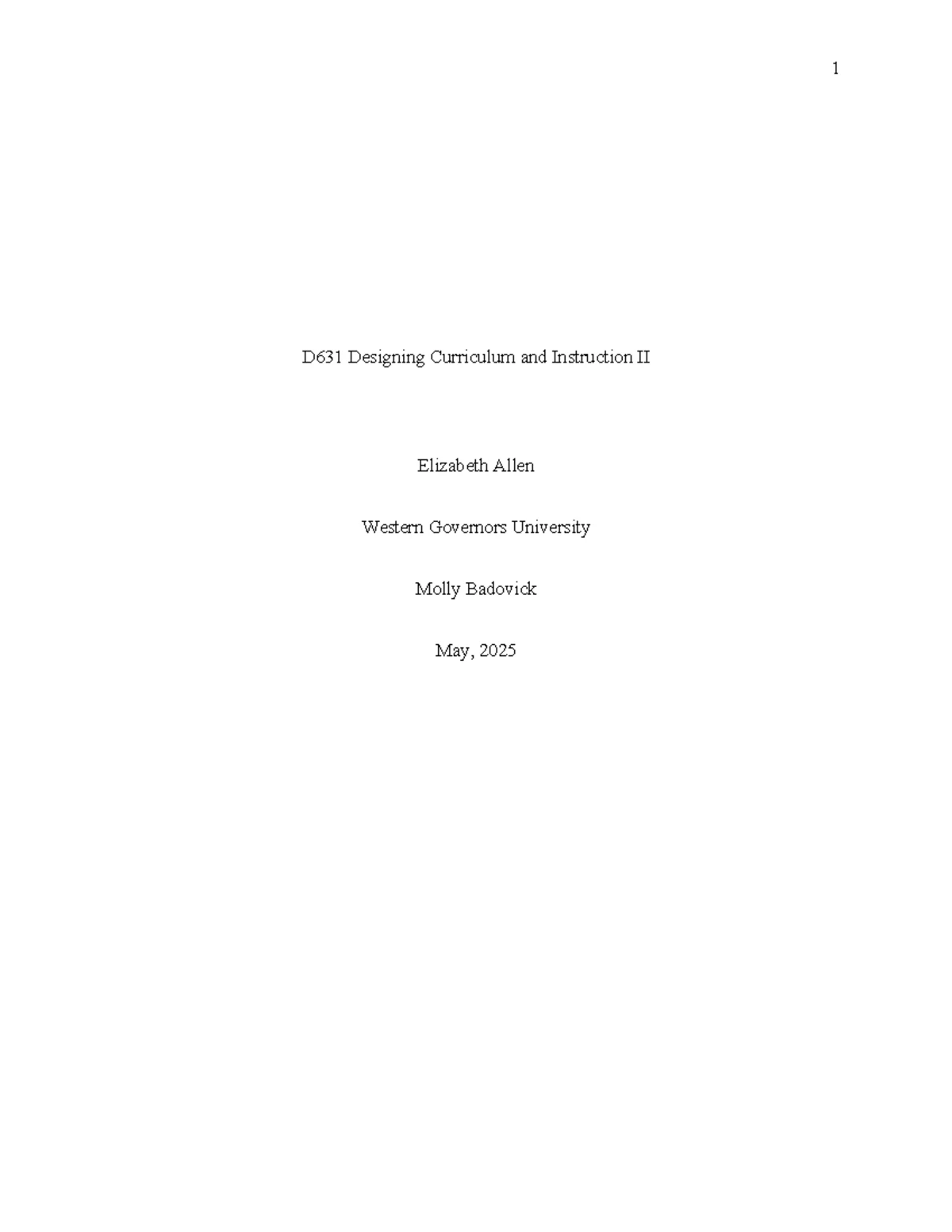 D631 WGU Task 4 Proposal for 1st Grade Science Curriculum - Studocu
