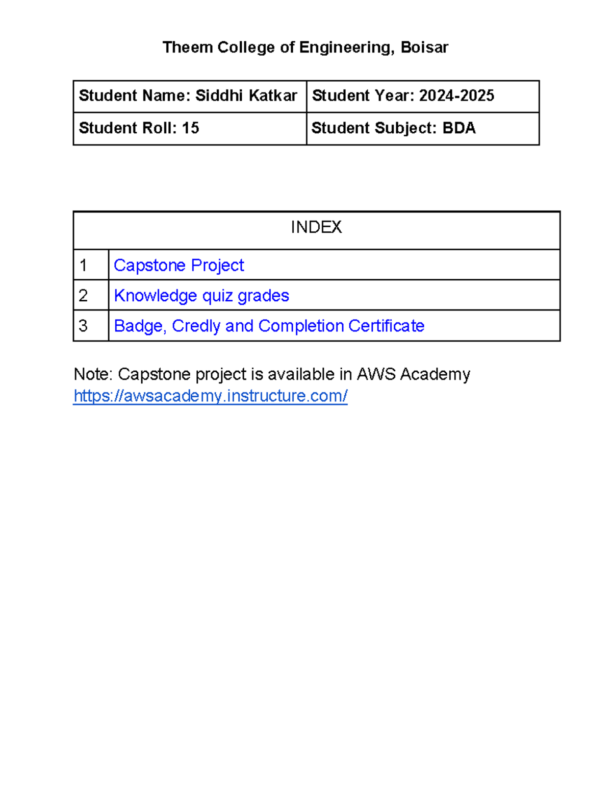BDA Capstone Project Assignment: AWS Data Engineering Techniques - Studocu