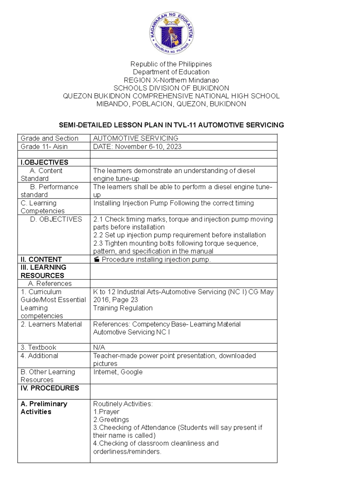Grade 11 Assessment: Steering System Test I - Multiple Choice Questions ...