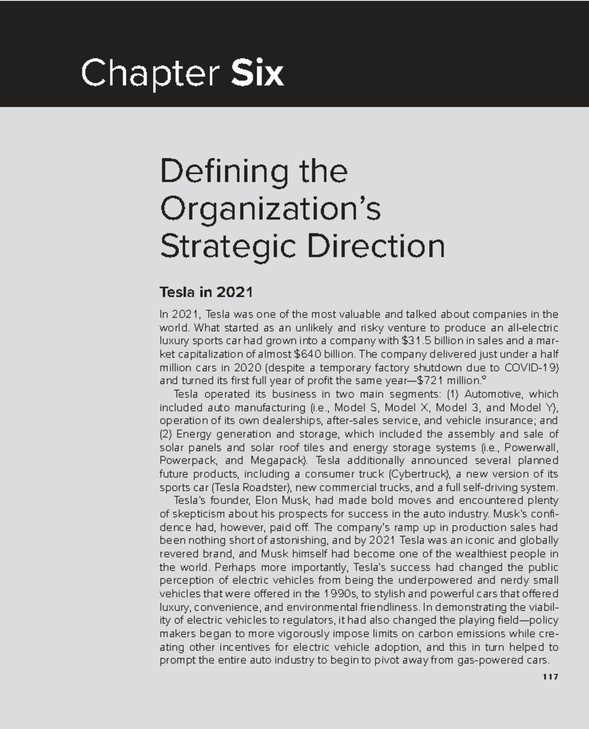 TSE Chapter 6: Defining Tesla's Strategic Direction in 2021 - Studeersnel