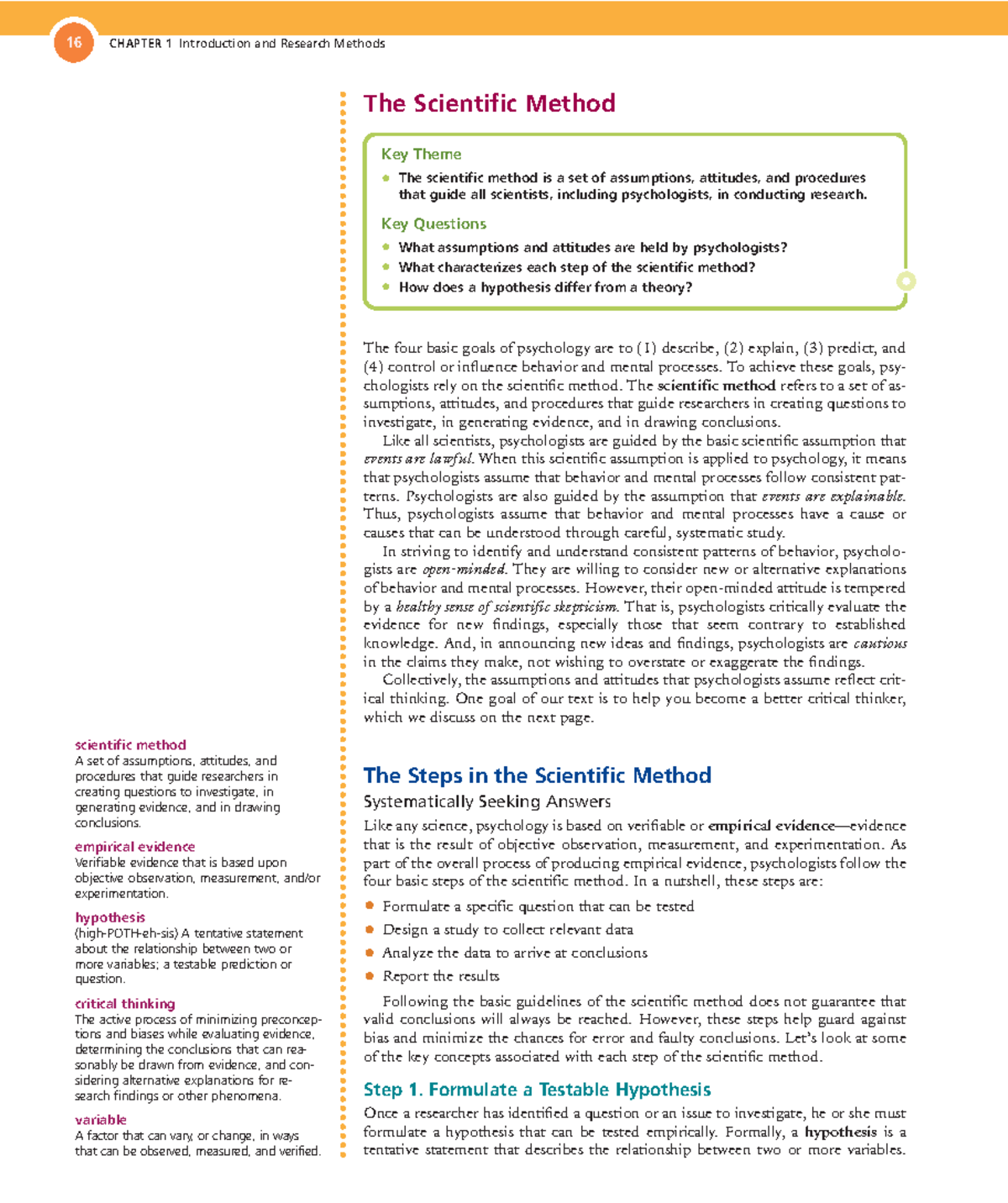 16 PSY 101 CH1: Introduction to Research Methods & Scientific Method ...