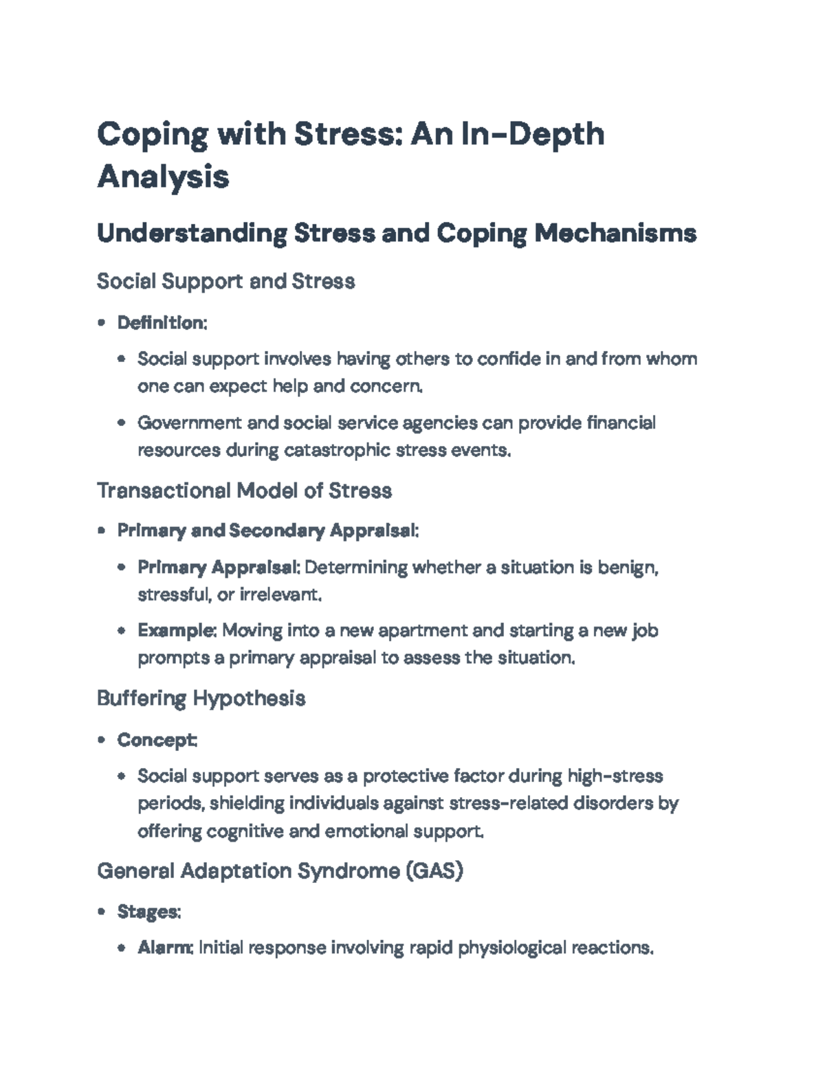 Understanding Stress and Coping Mechanisms: A Comprehensive Analysis ...