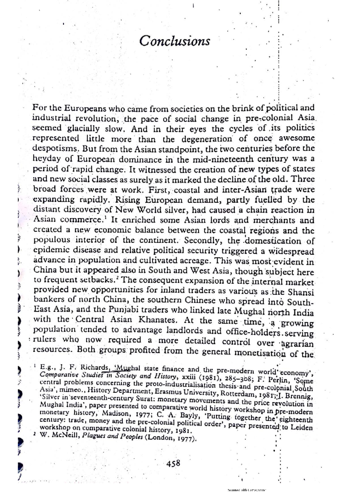 CA Bayly: Conclusions on Asian Societies and European Influence - Studocu