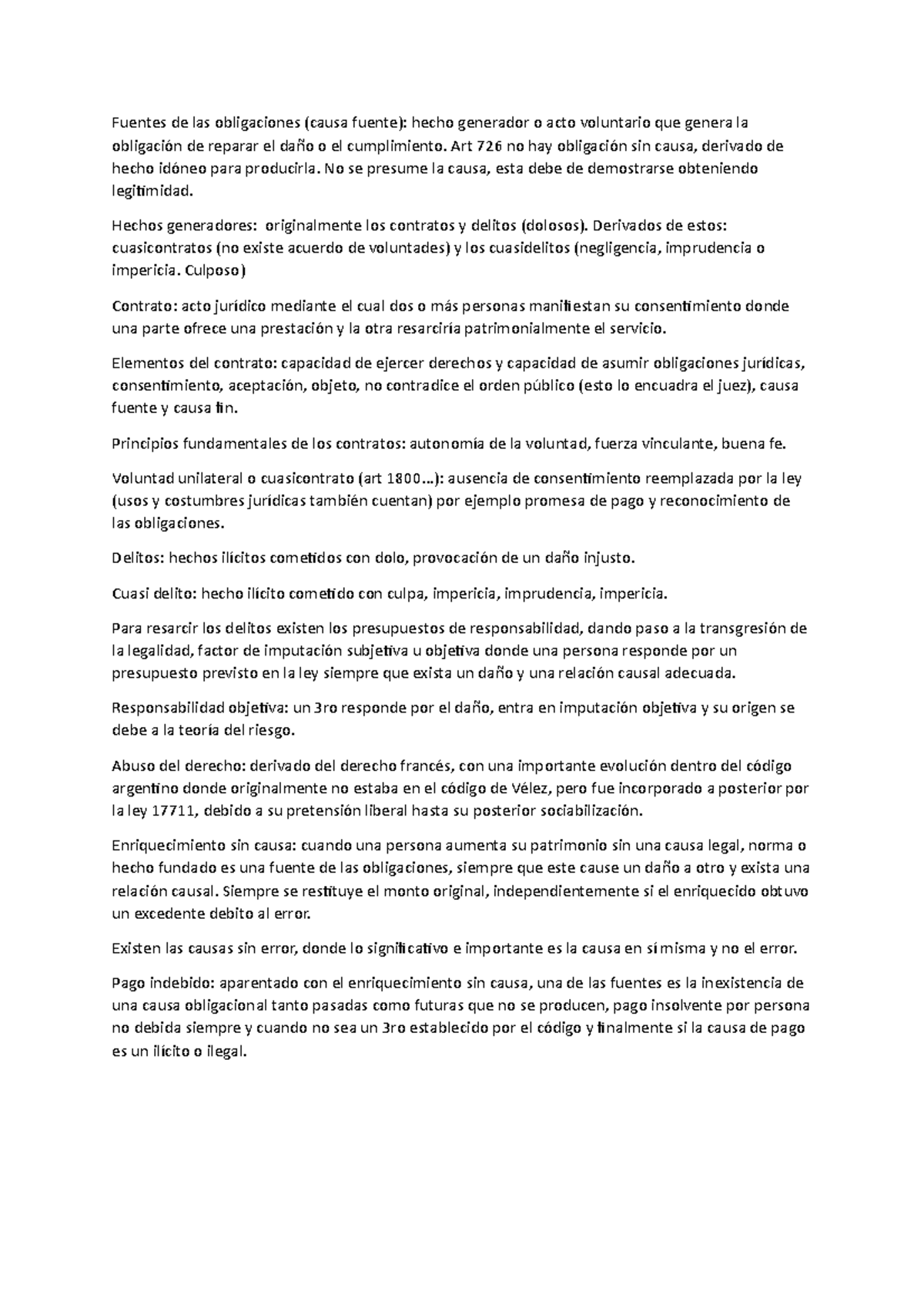Resumen U2: Fuentes de Obligaciones y Contratos - Document Preview