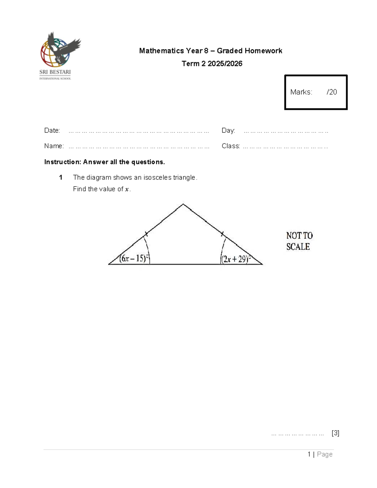 Graded Homework T2: Year 8 Mathematics Questions and Solutions - Studocu