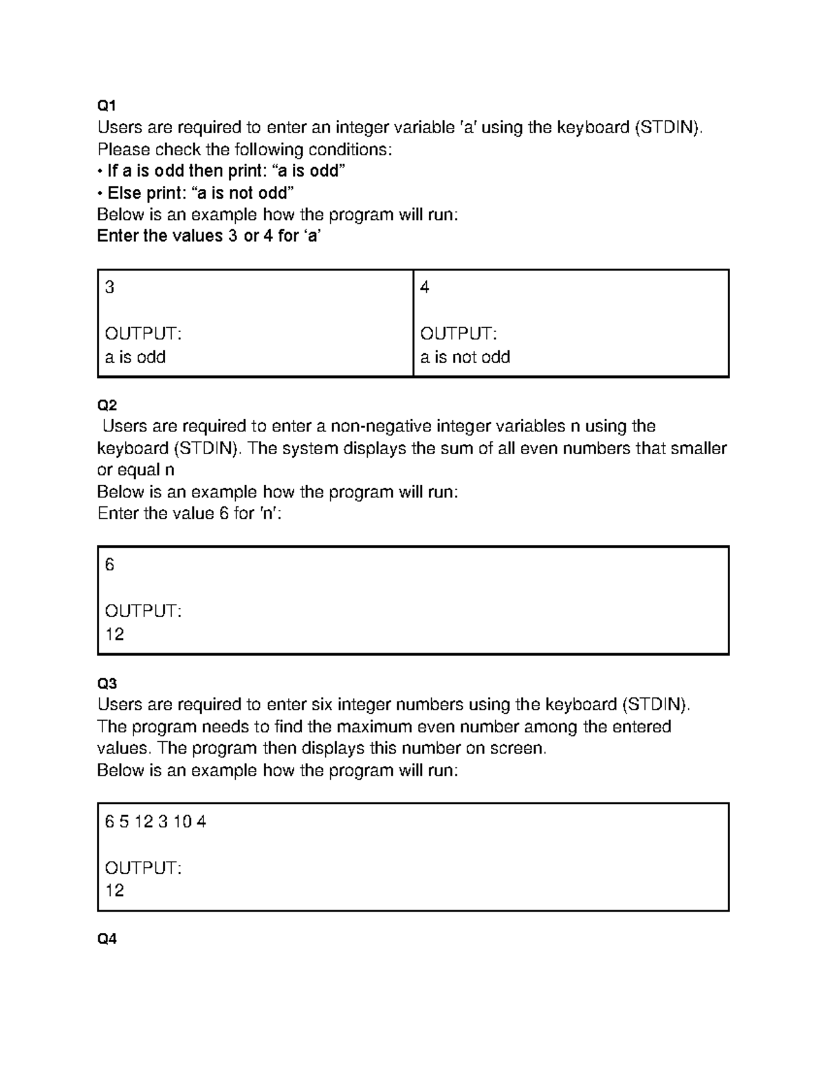 Programming Exercises for Integer Operations and Patterns (CS101) - Studocu