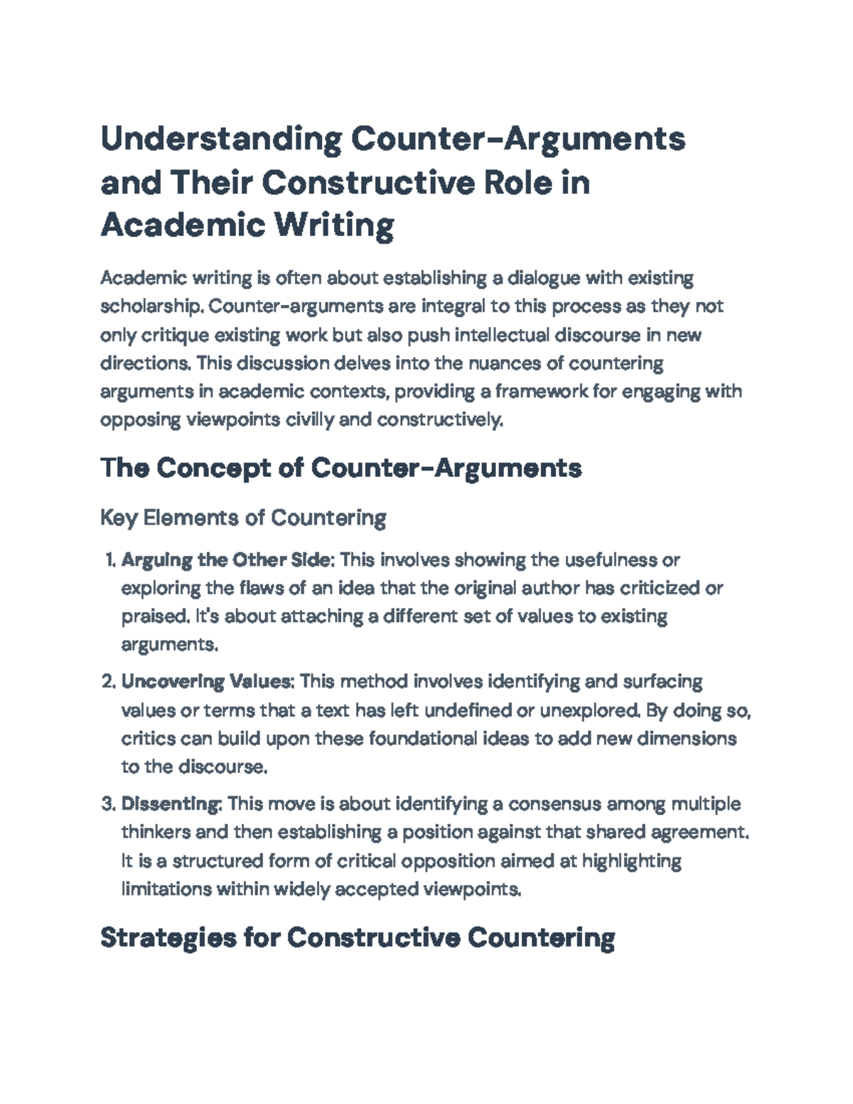 Understanding Counter-Arguments and Their Role in Academic Writing ...