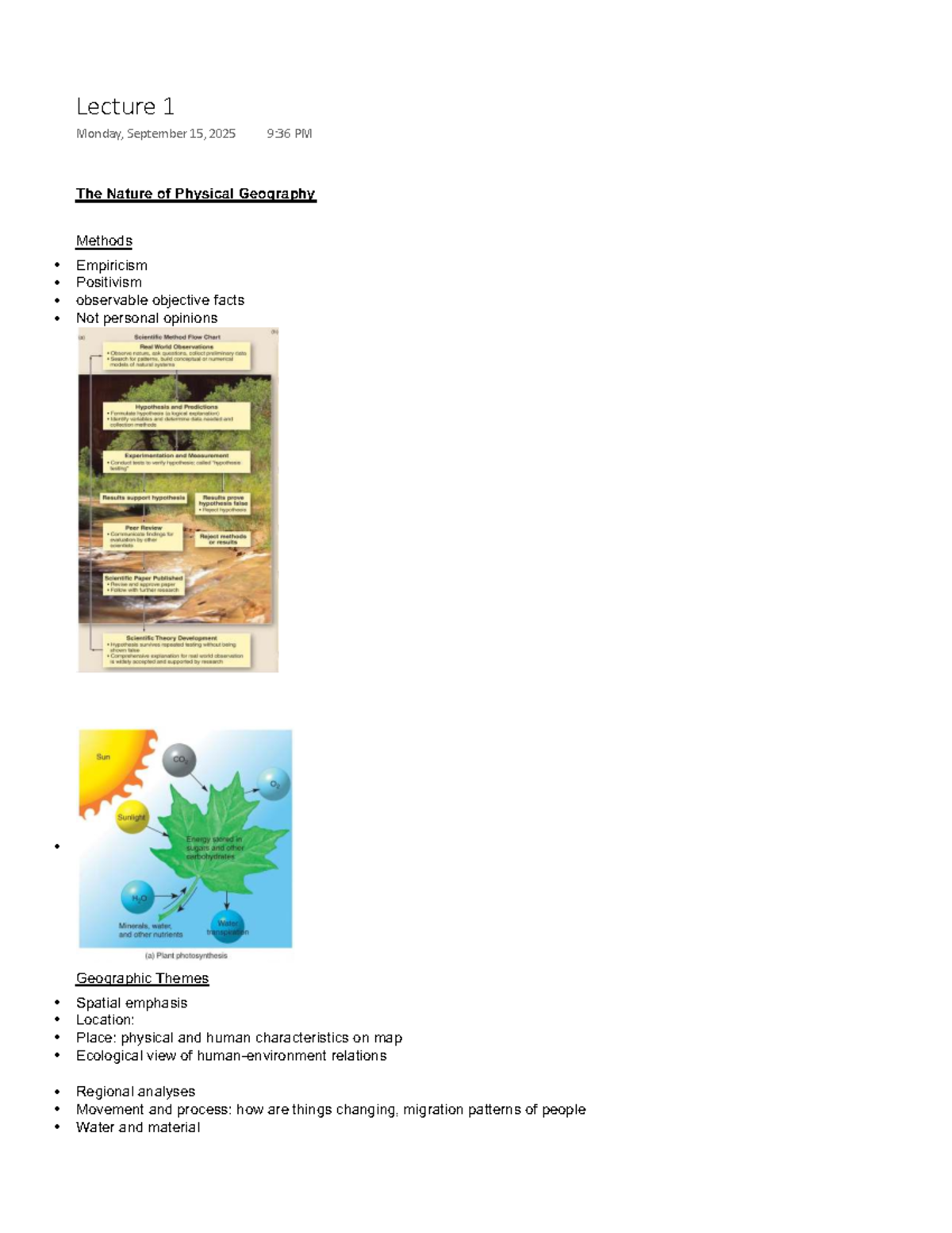 Lecture 1: The Nature of Physical Geography and Systems Theory - Studocu