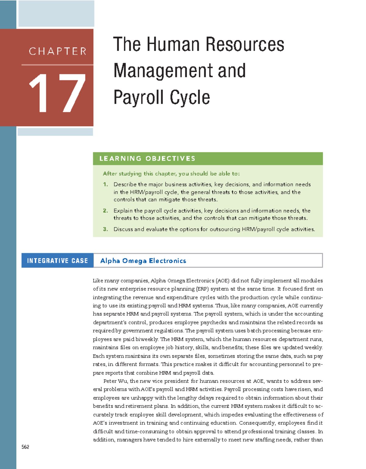 Ch17 Insights on Human Resources Management & Payroll Cycle Issues ...