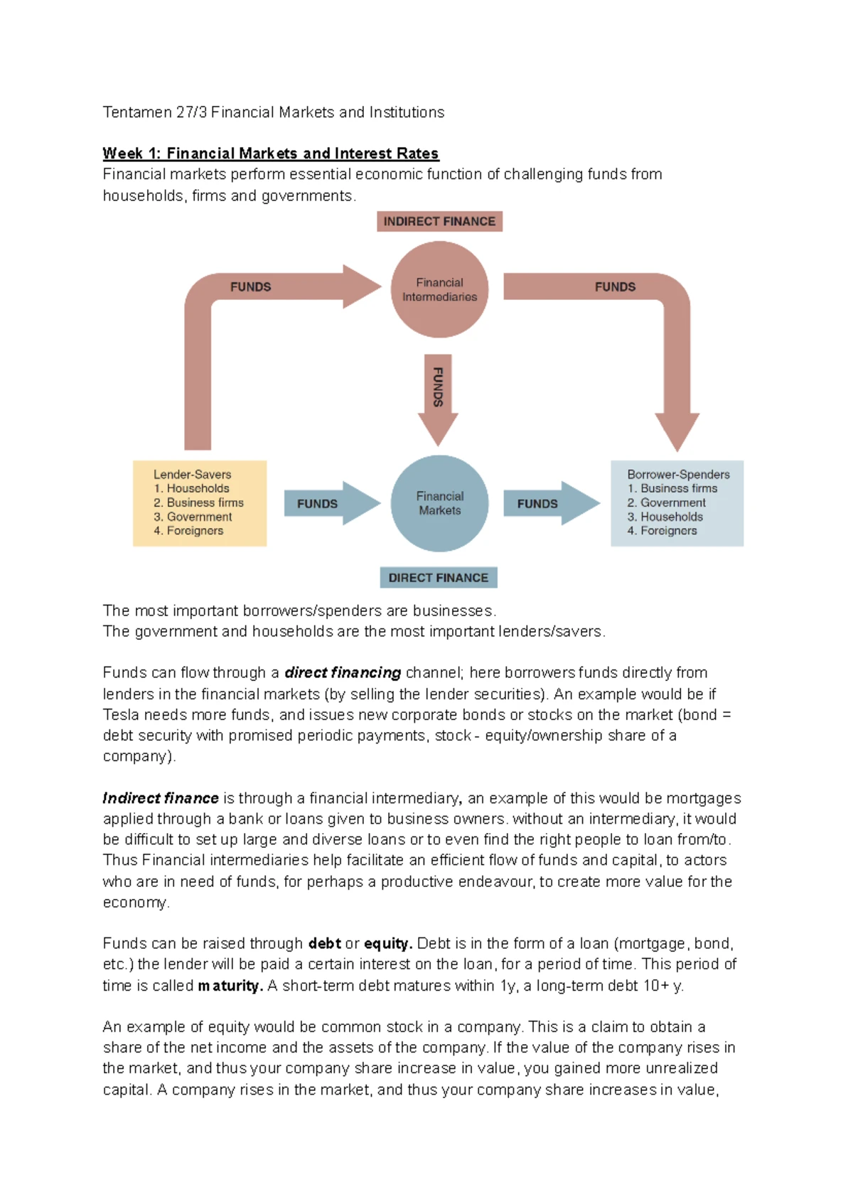 Summary of Financial Markets and Institutions (Chapters 3-4) - Studeersnel