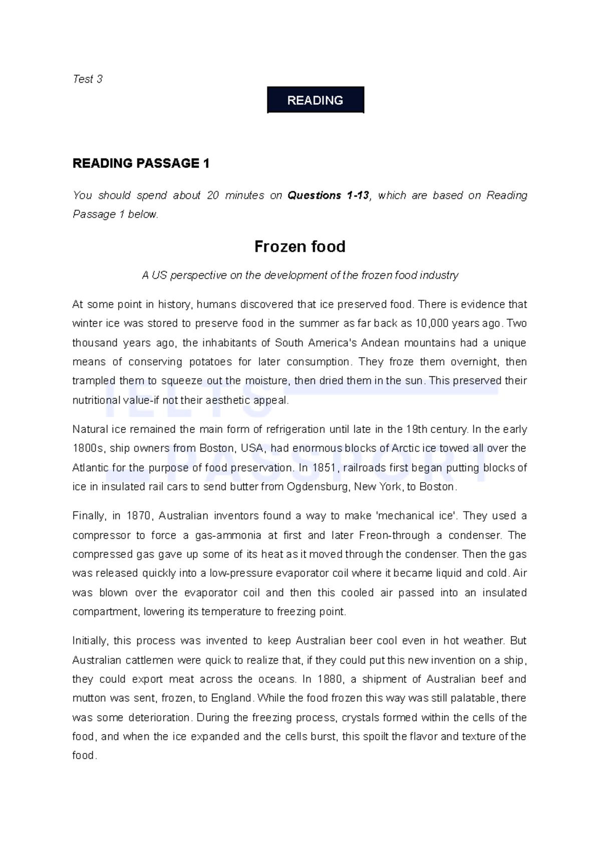 Test 3 Reading Passage Analysis and Questions - Studocu
