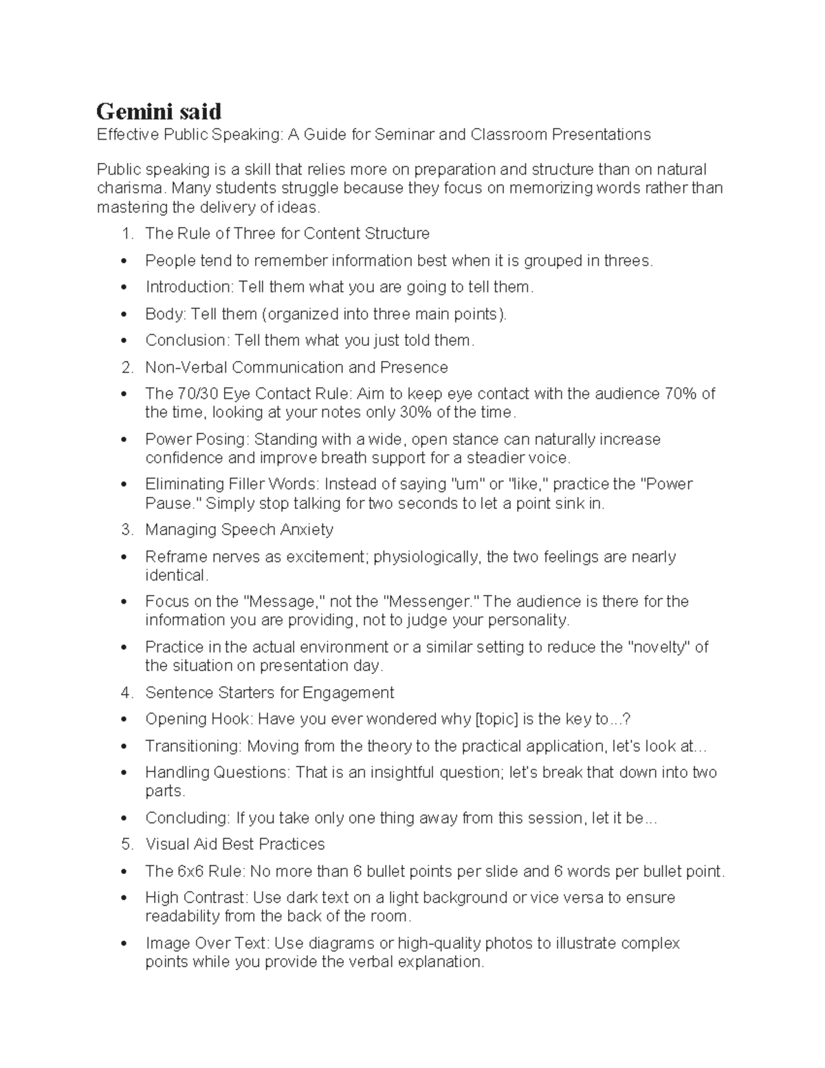 BSED 3: Effective Public Speaking Guide for Seminars & Classes - Studocu