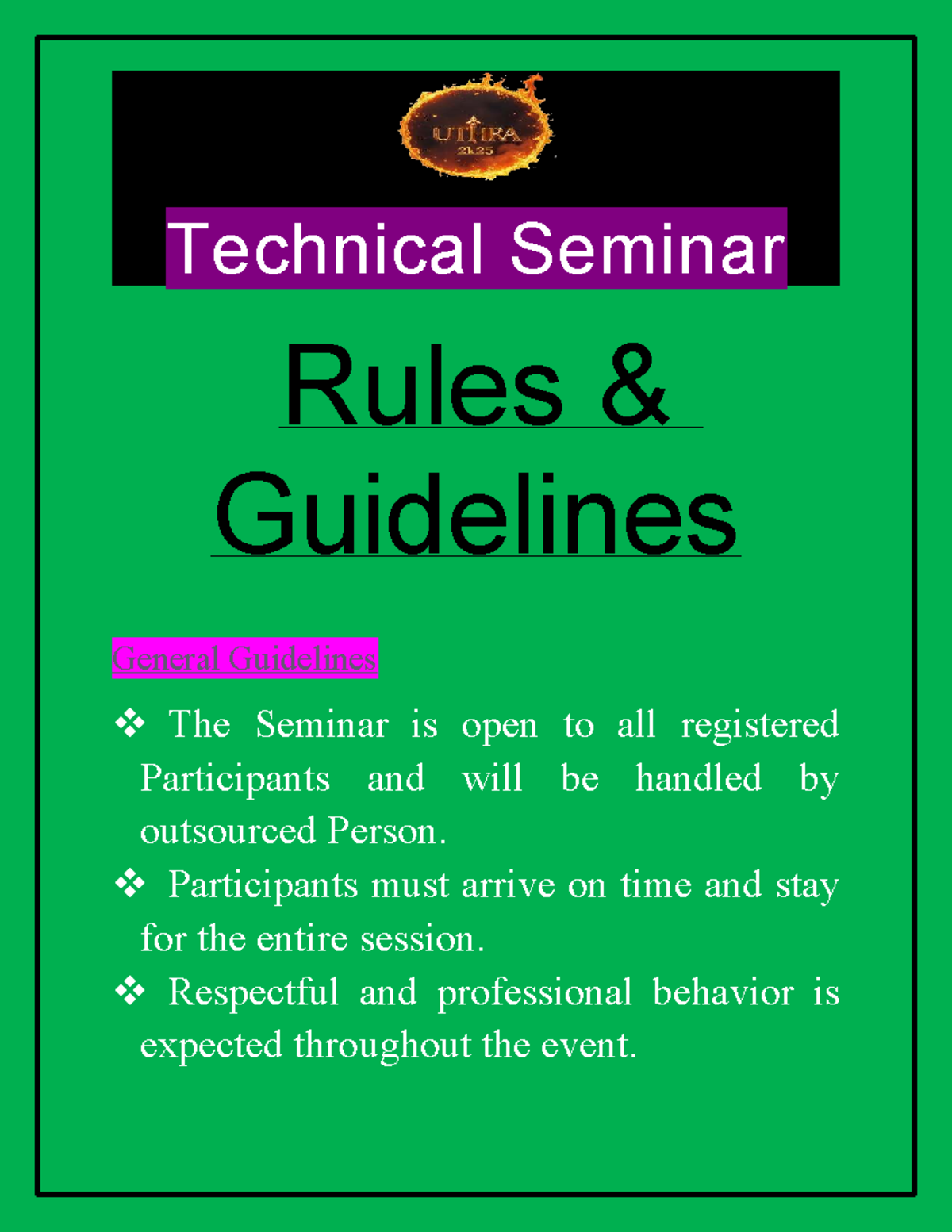 Uthra - network - anna university - Technical Seminar Rules ...