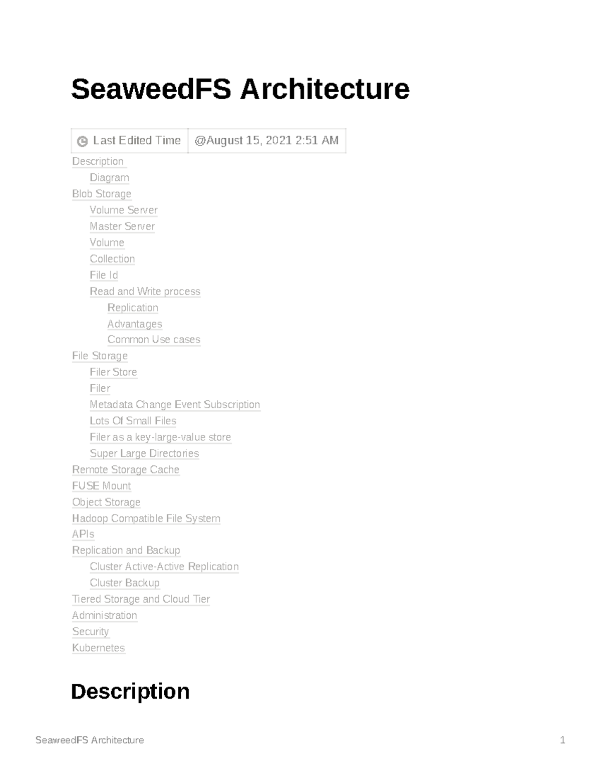SeaweedFS Architecture Overview and Key Features - Studocu