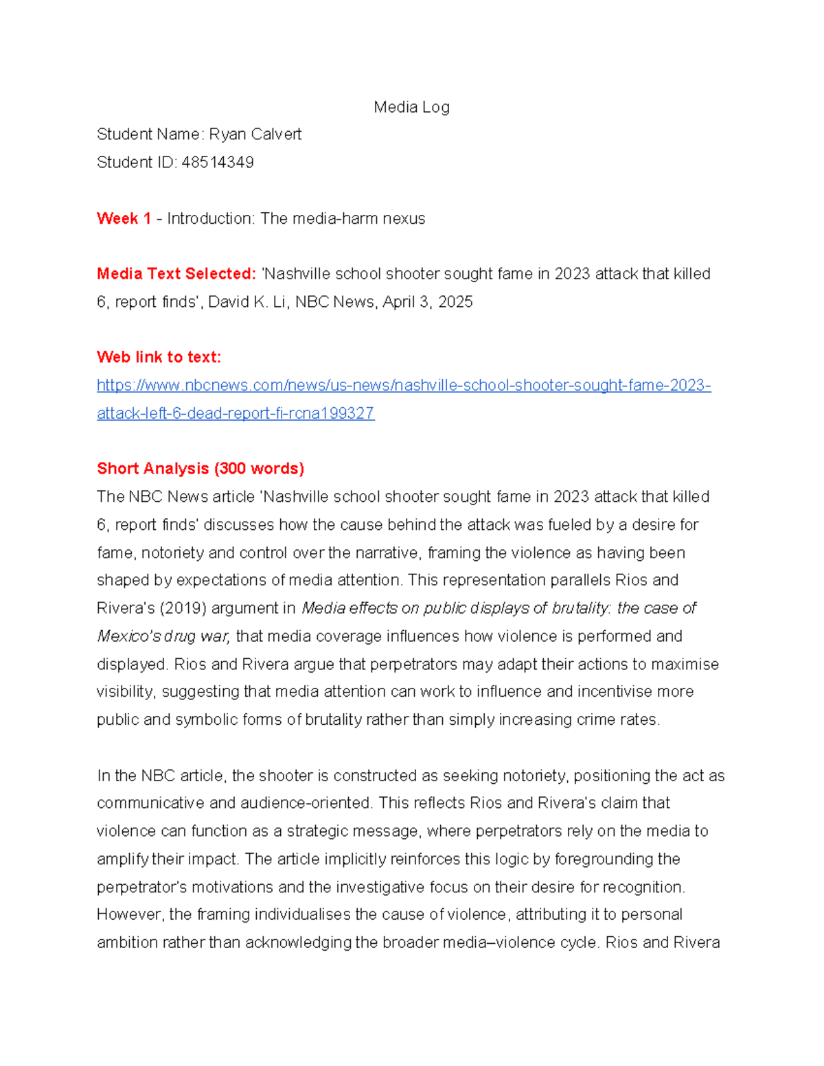 Media Log: Analysis of Media Representations of Crime and Violence ...