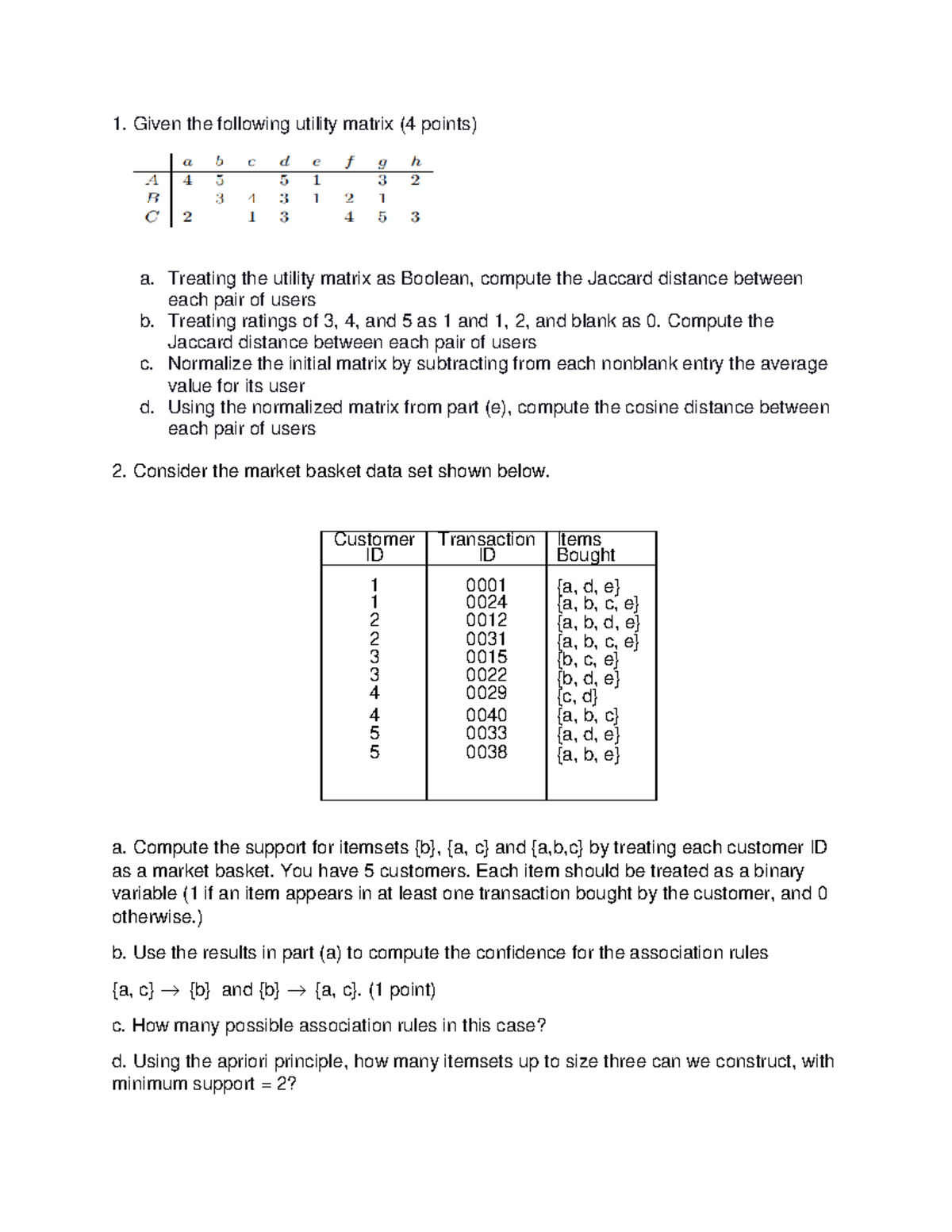 Khoa học dữ liệu trong Marketing - Test 2 - Given the following utility ...