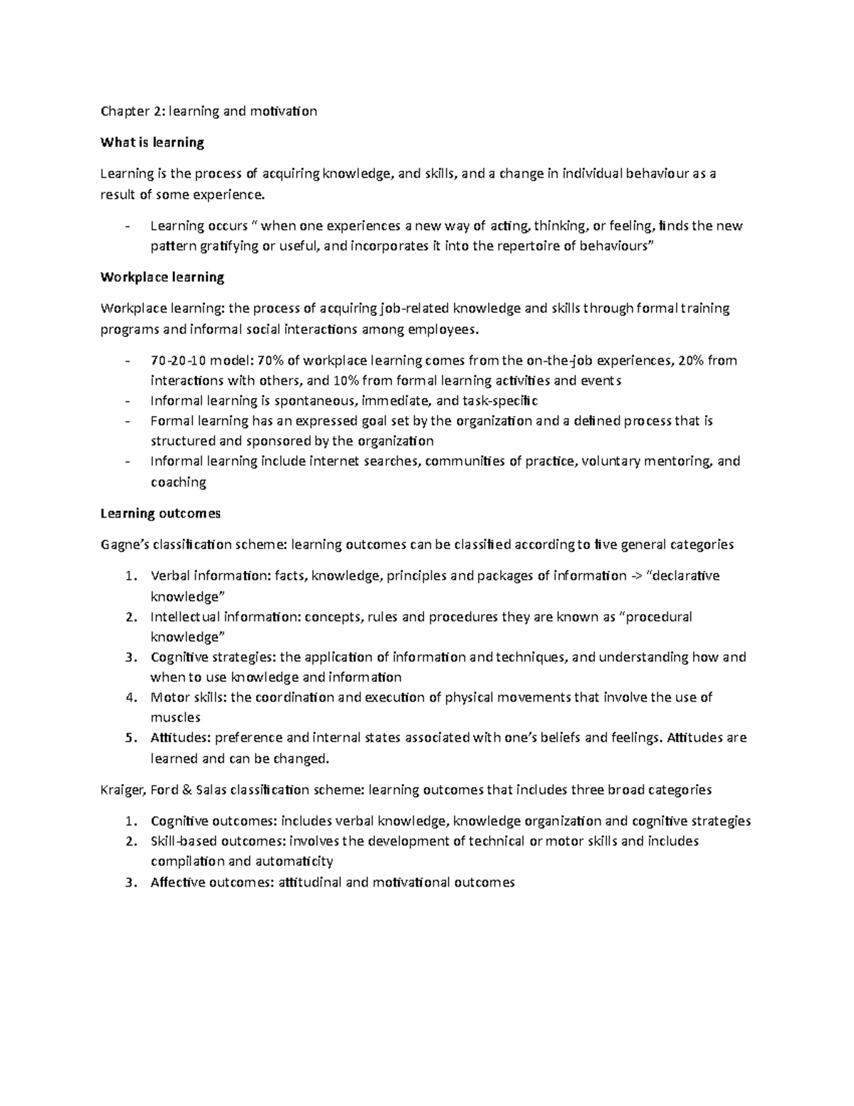 Chapter 2 learning and motivation - Chapter 2: learning and motivation ...