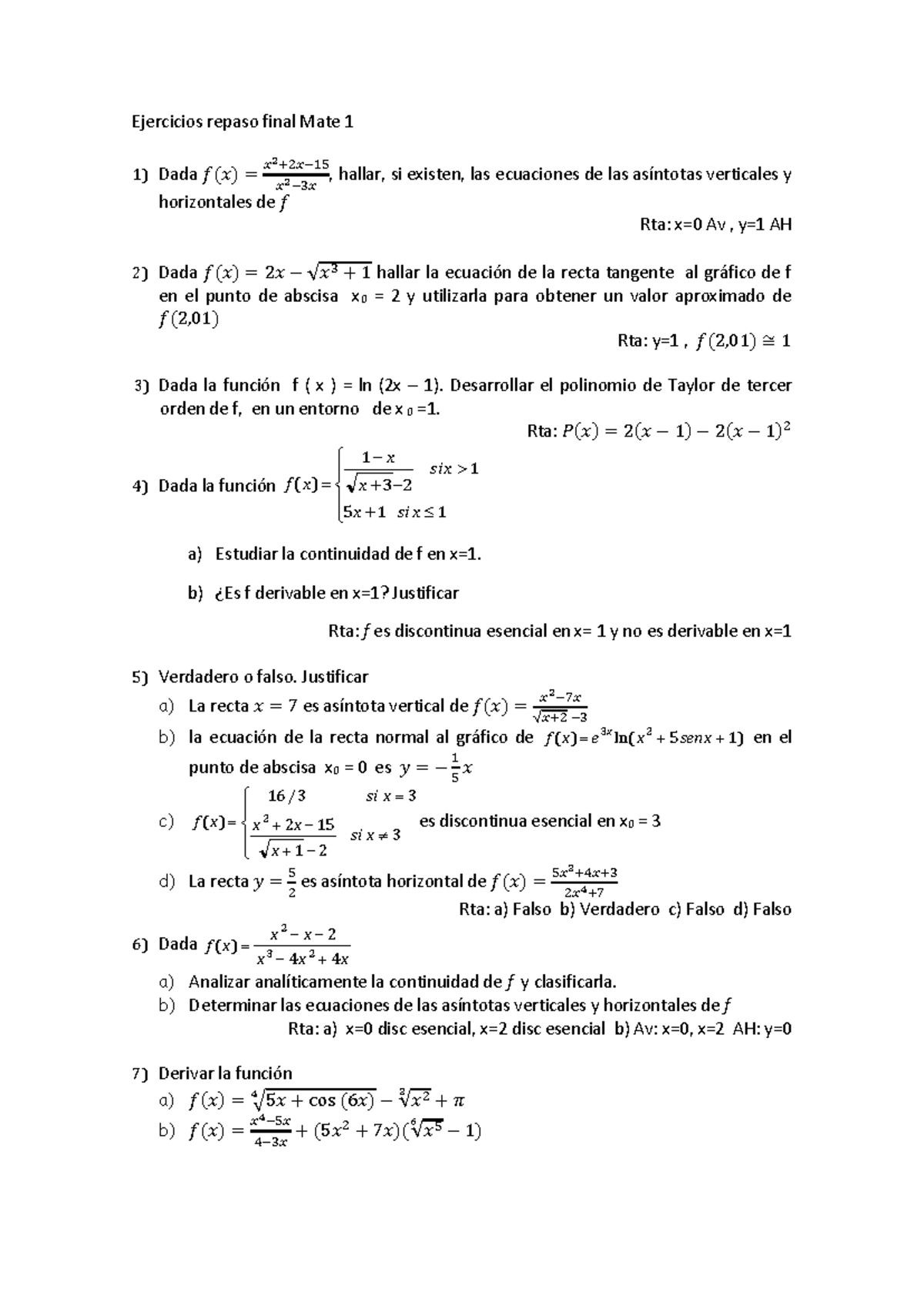 Ejercicios repaso final Mate 1 Finanzas algunas rtas - Ejercicios ...