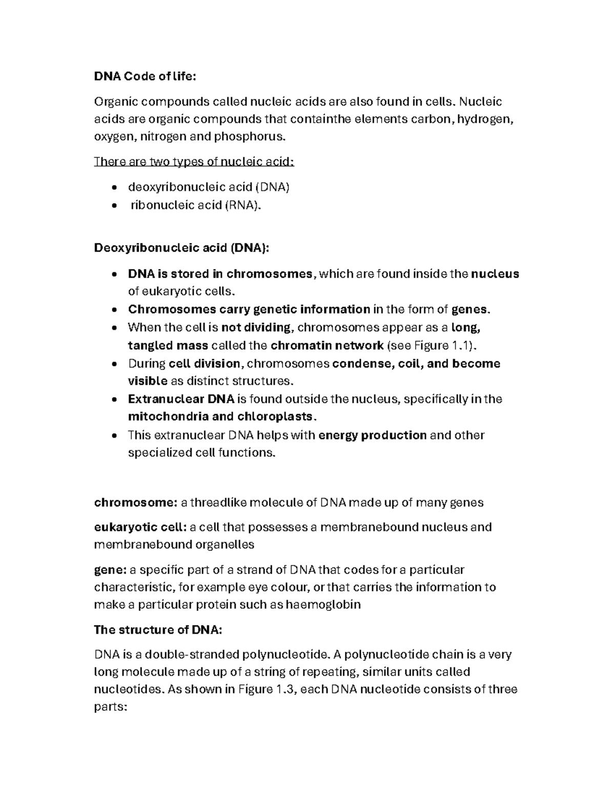 DNA Notes for Grade 12: Understanding the Code of Life - Studocu