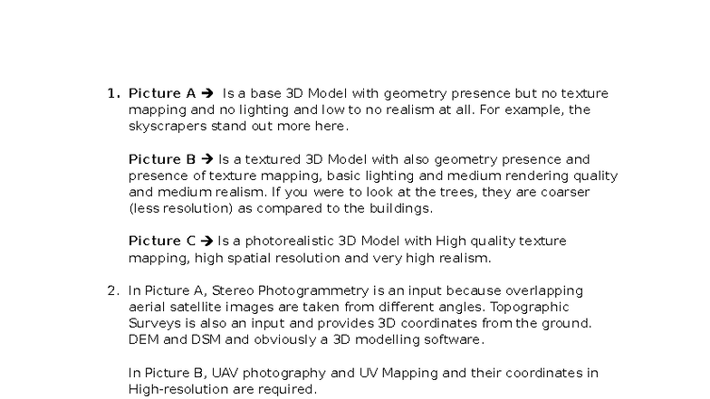 Class Activity 8: 3D Model Analysis and Remote Sensing Techniques - Studocu