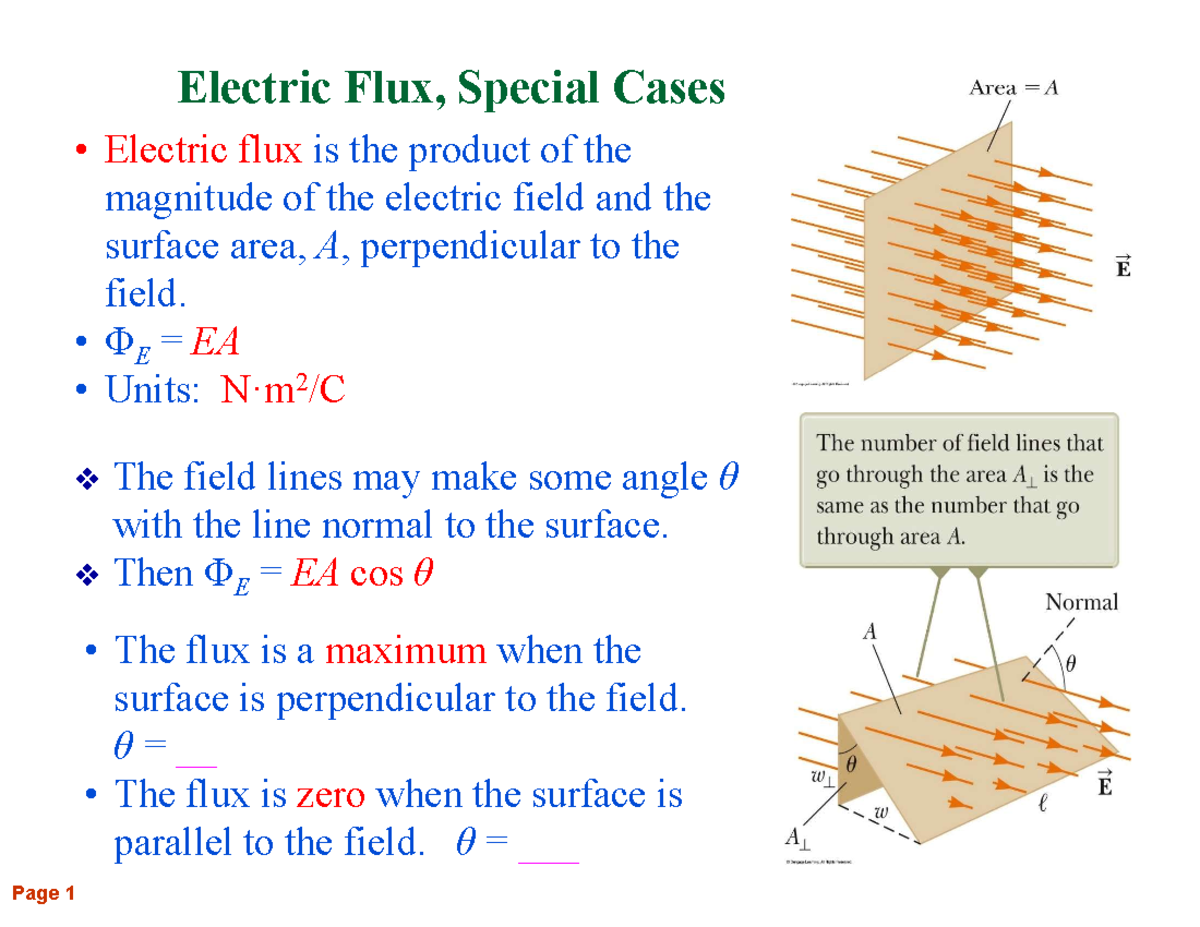 Physics 101: Chapter 23 - Electric Flux Lecture Notes - Studocu