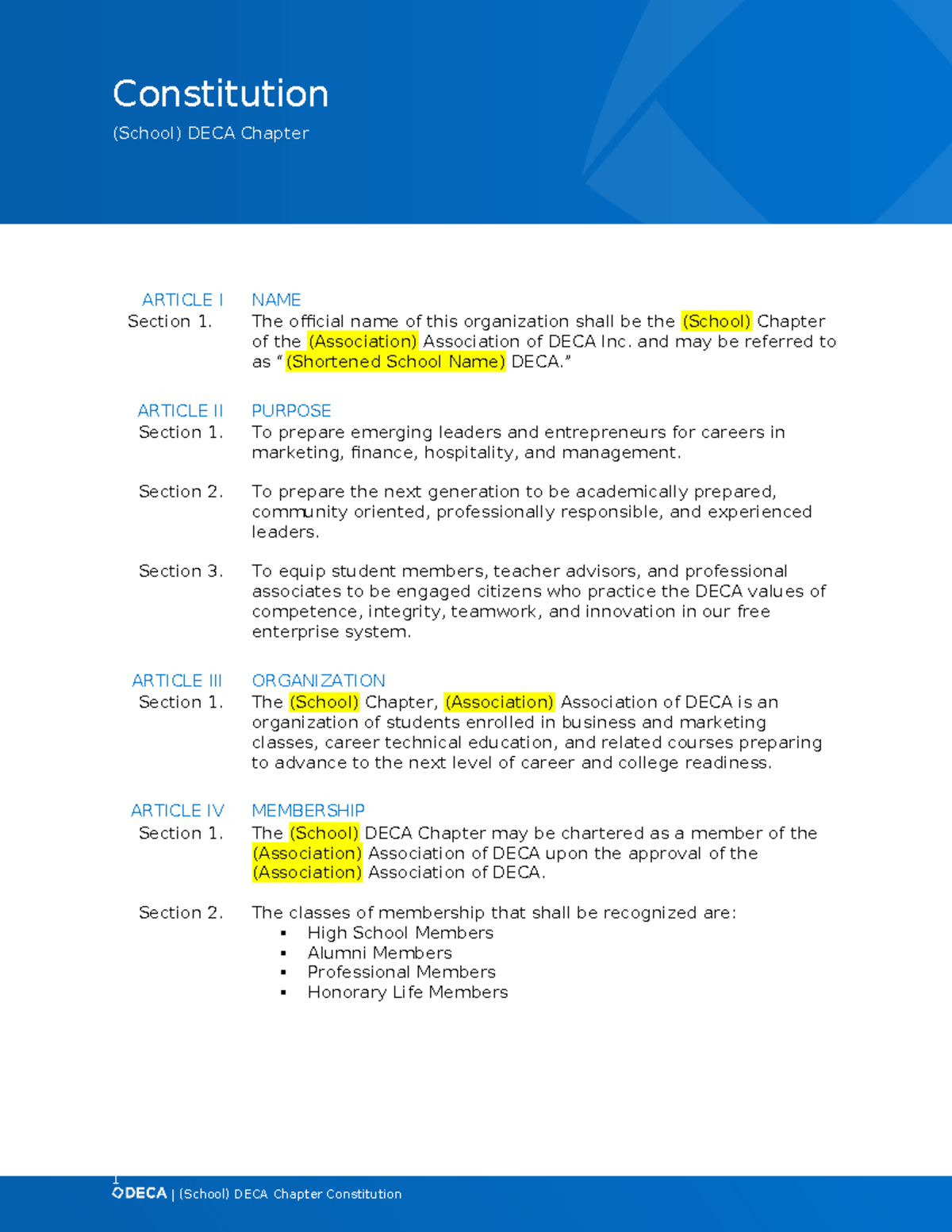 652559188 b317002 bb0c949a DECA Constitution - Constitution (School ...