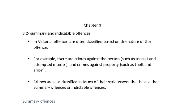 Chapter 3: Summary and Indictable Offences in Victoria - Revision Notes ...